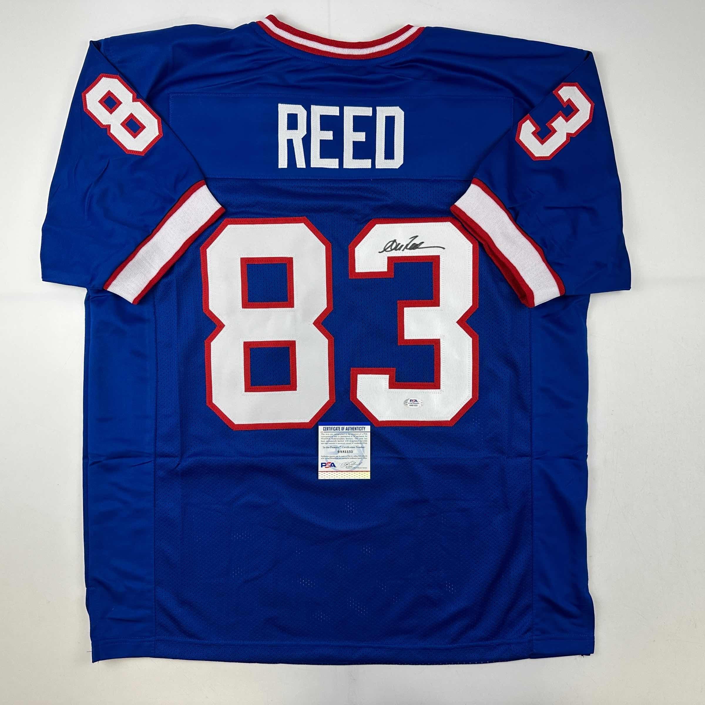 Autographed/Signed Andre Reed Buffalo Blue Football Jersey PSA/DNA COA