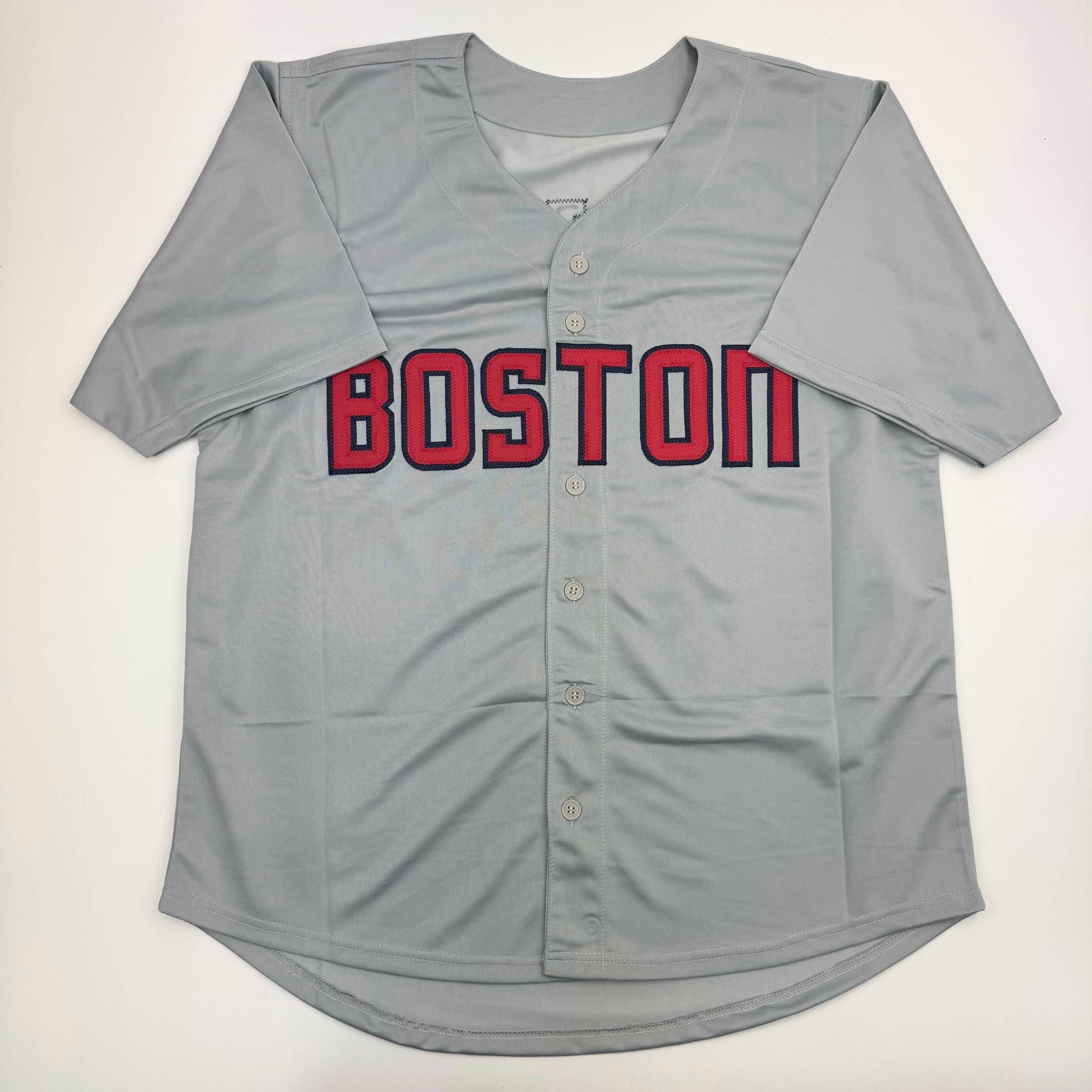 Autographed/Signed David Ortiz Boston Grey Baseball Jersey JSA COA