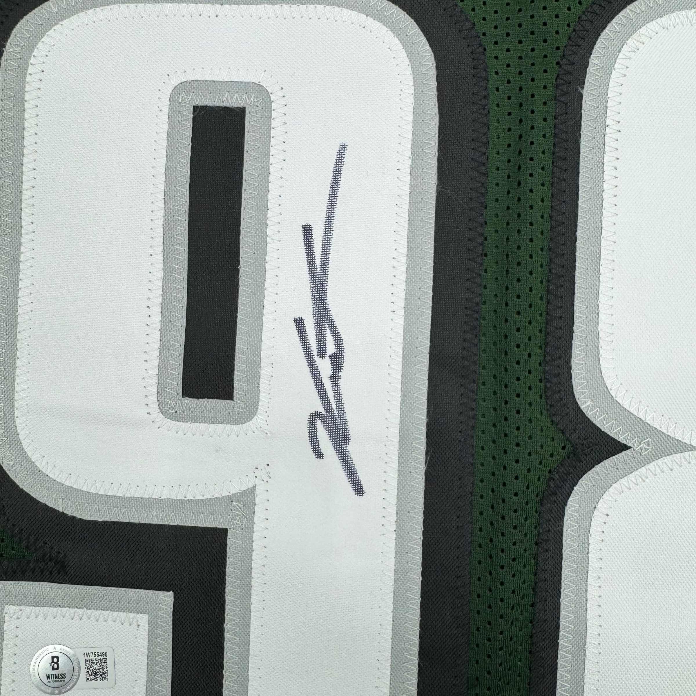 Autographed/Signed Jalen Carter Philadelphia Green Football Jersey Beckett BAS COA