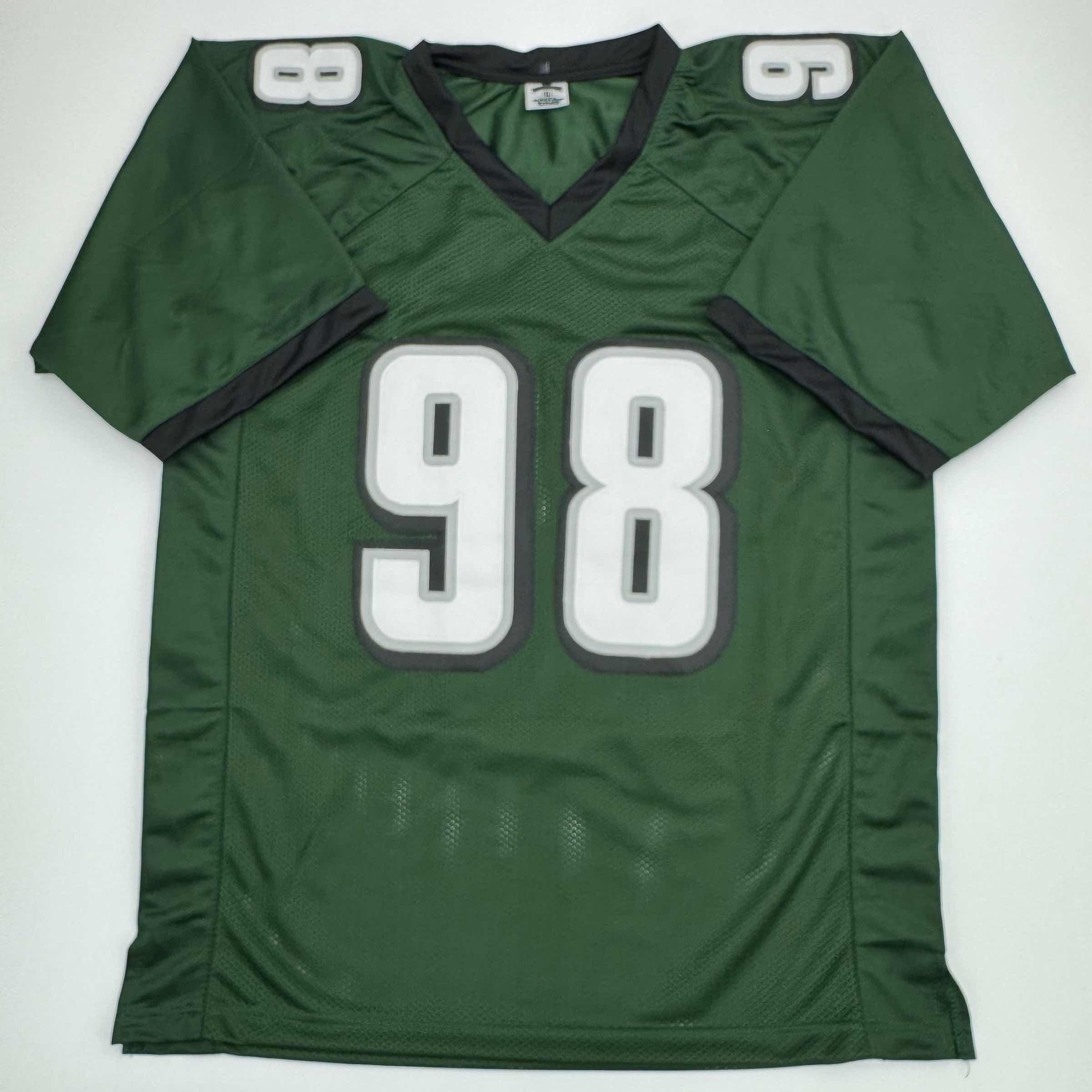 Autographed/Signed Jalen Carter Philadelphia Green Football Jersey Beckett BAS COA