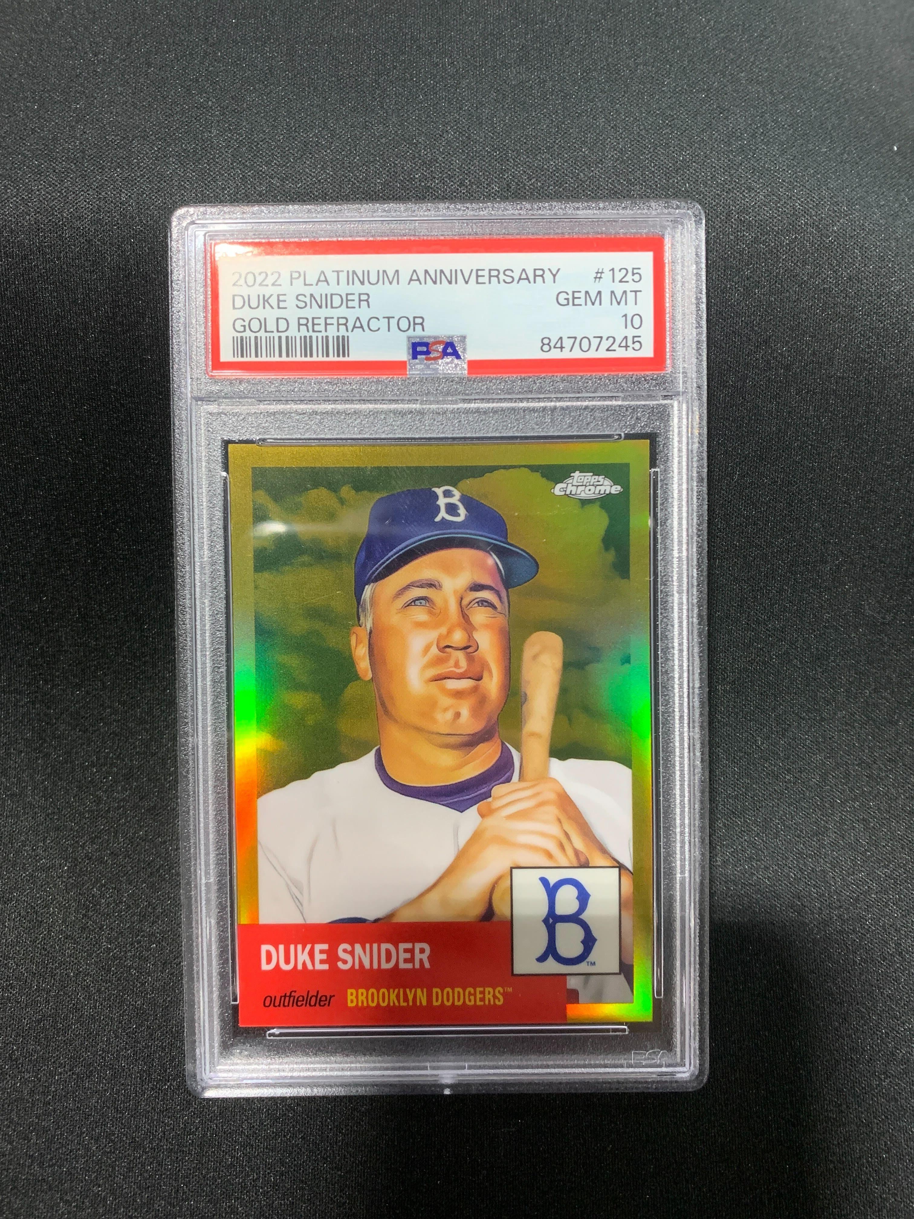 2022 TOPPS CHROME PLATINUM DUKE SNIDER GOLD REFRACTOR #125 - PSA 10