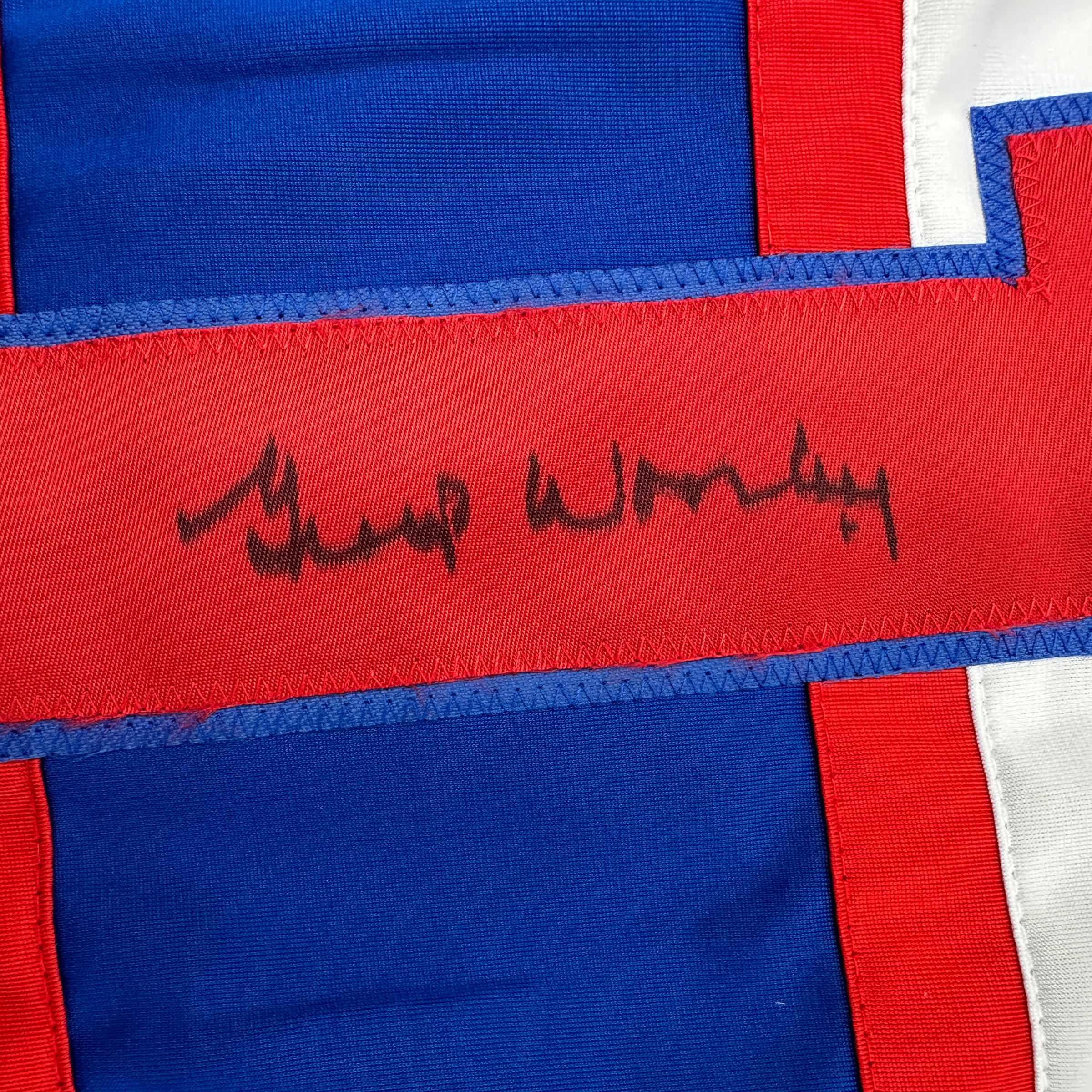 Autographed/Signed Gump Worsley Montreal White Hockey Jersey JSA COA