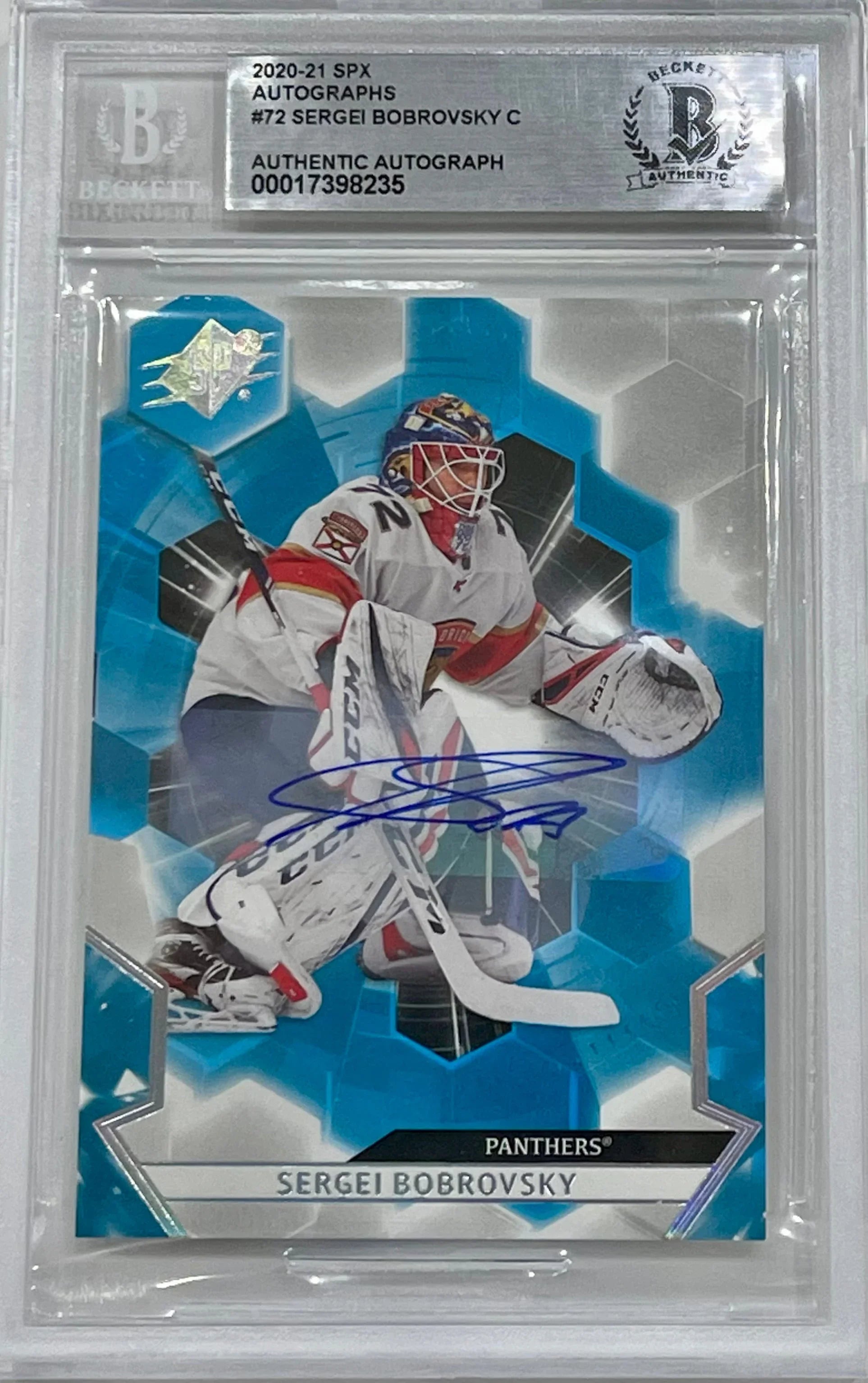 Sergei Bobrovsky Signed 2020-21 Upper Deck SPx Autographs Card - Beckett