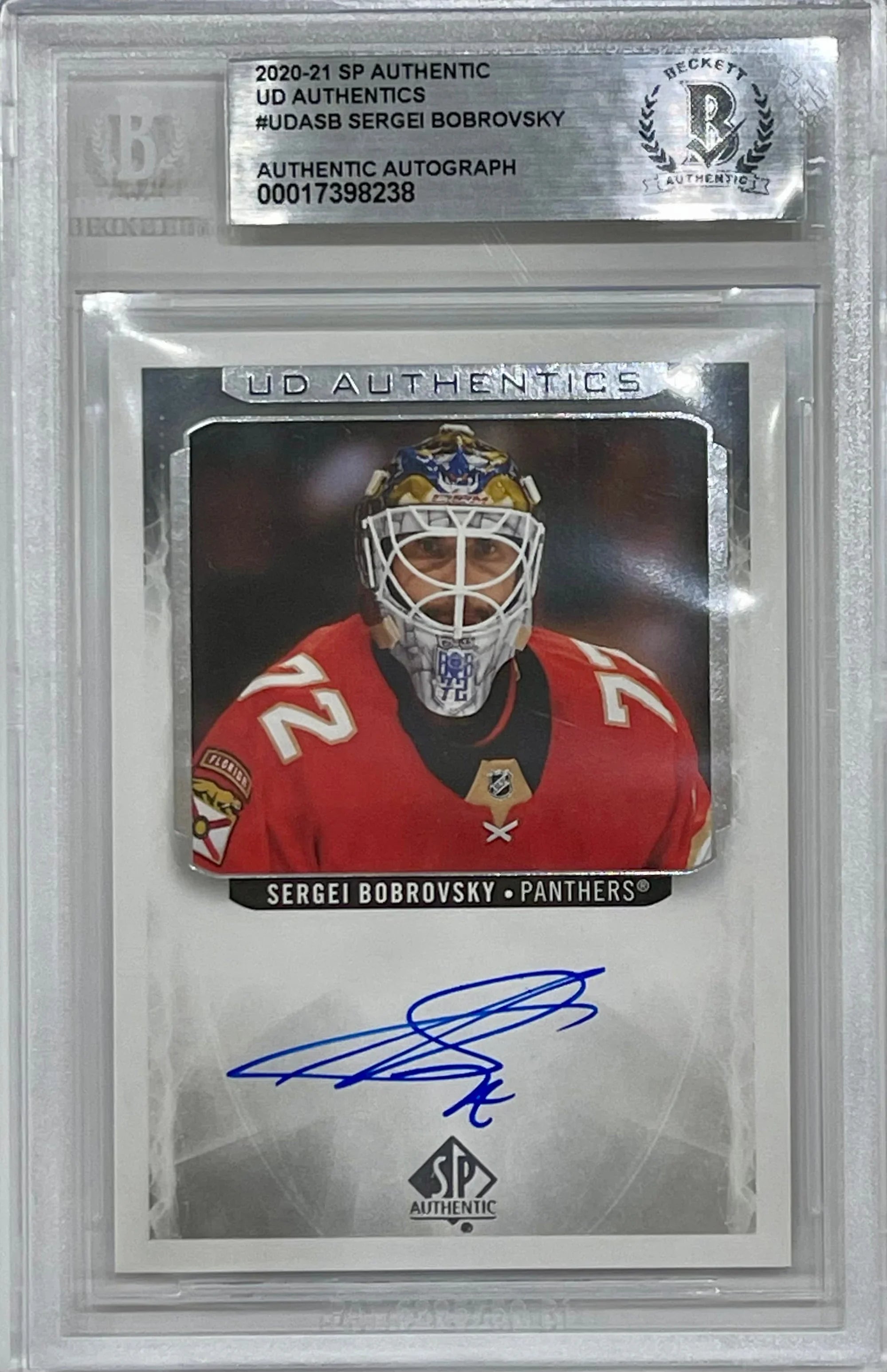 Sergei Bobrovsky Signed 2020-21 Upper Deck SP Authentic UD Card - Beckett