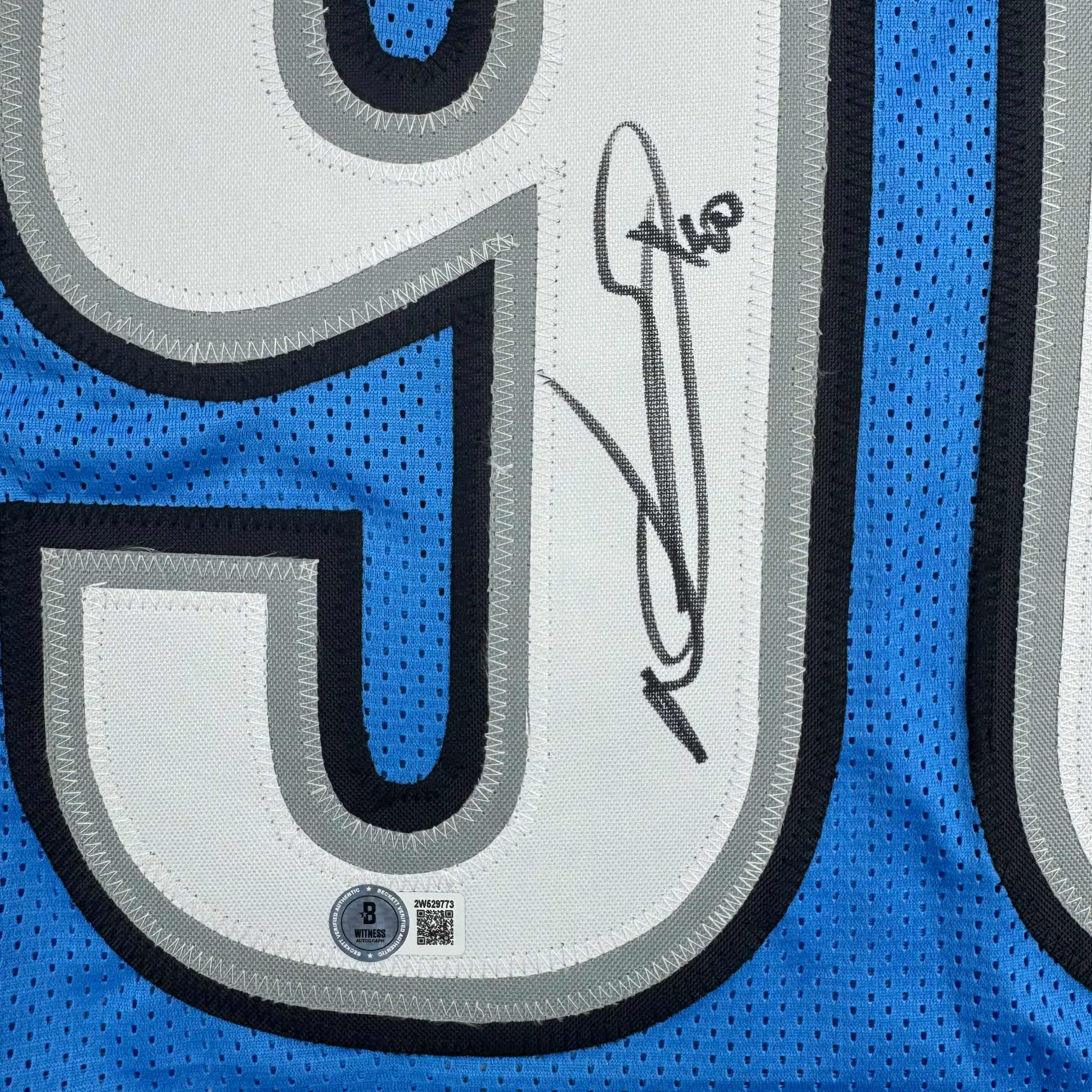 Autographed/Signed Ndamukong Suh Detroit Blue Football Jersey Beckett BAS COA