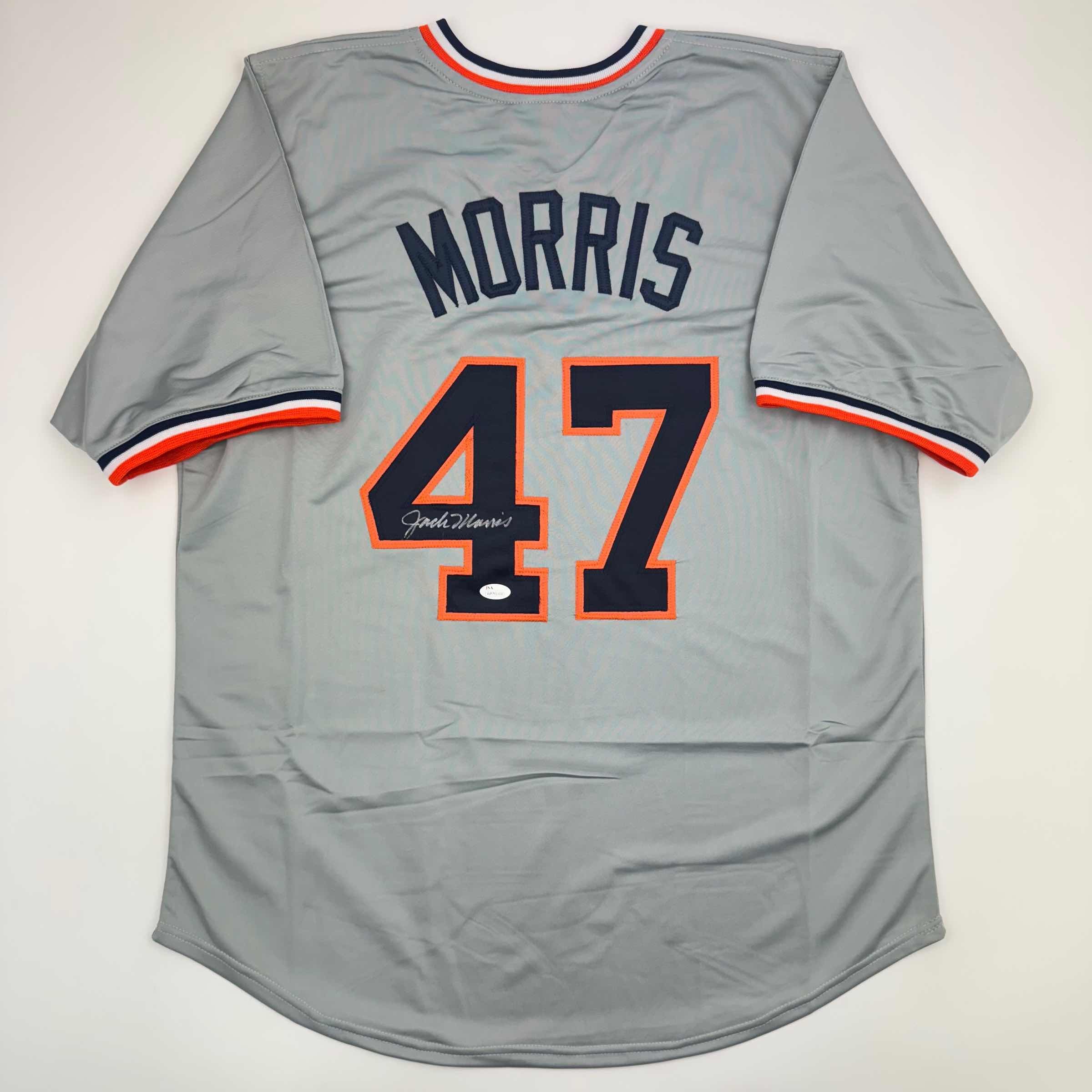 Autographed/Signed Jack Morris Detroit Grey Baseball Jersey JSA COA