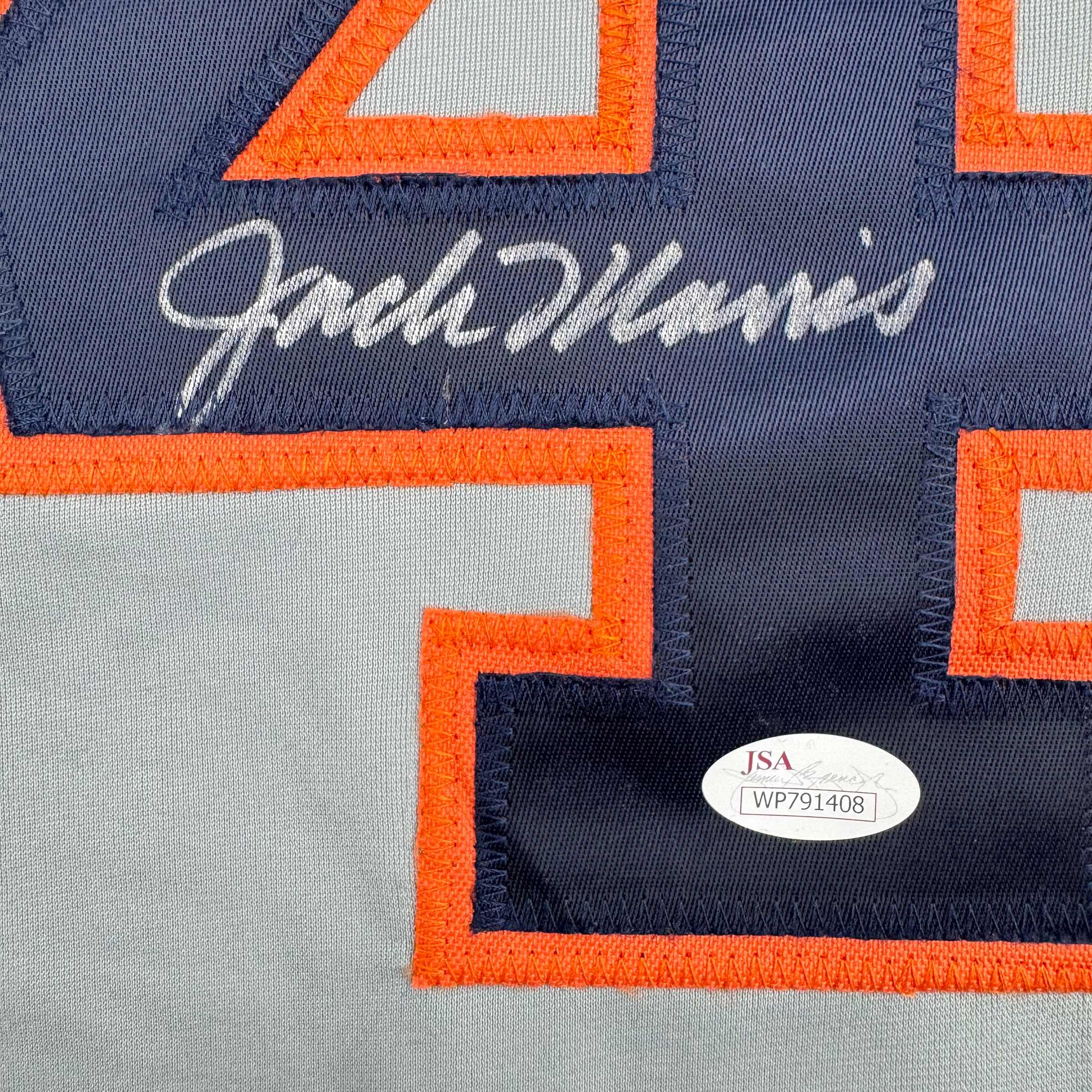 Autographed/Signed Jack Morris Detroit Grey Baseball Jersey JSA COA