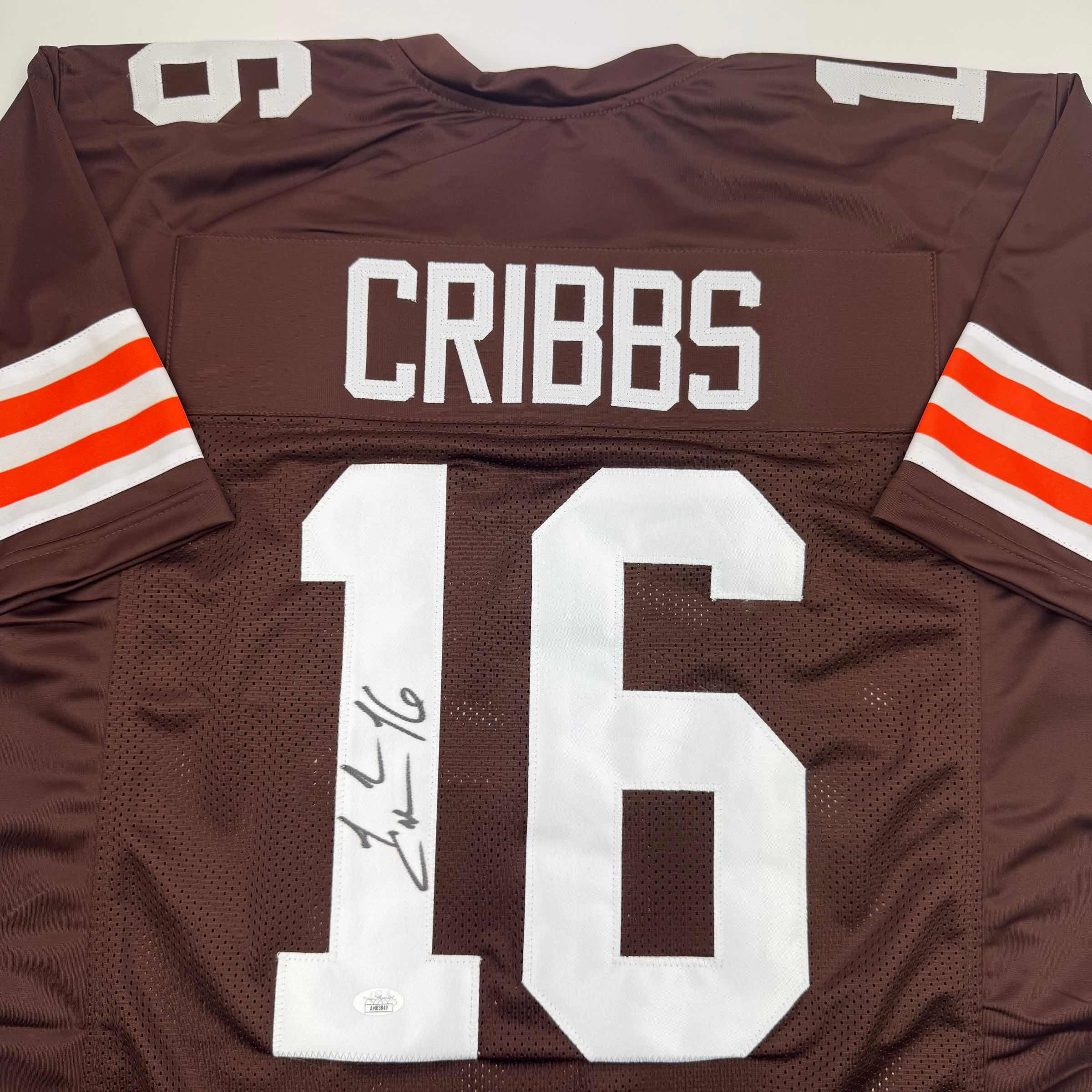 Autographed/Signed Josh Cribbs Cleveland Football Brown Jersey JSA COA