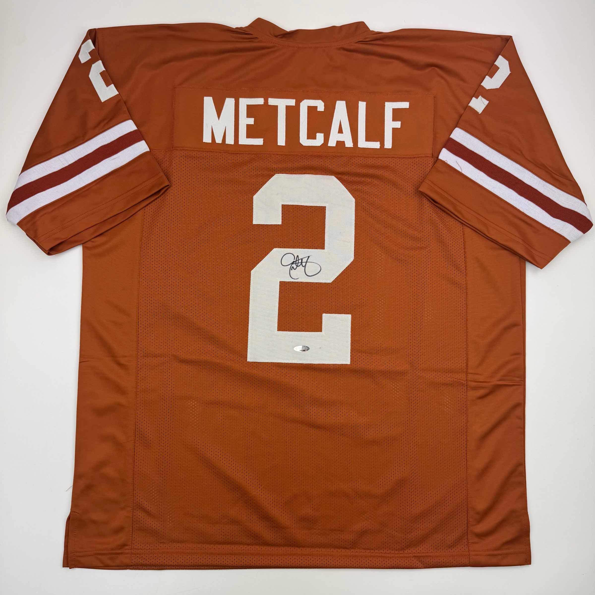 Autographed/Signed Eric Metcalf Texas Orange College Football Jersey Beckett BAS COA