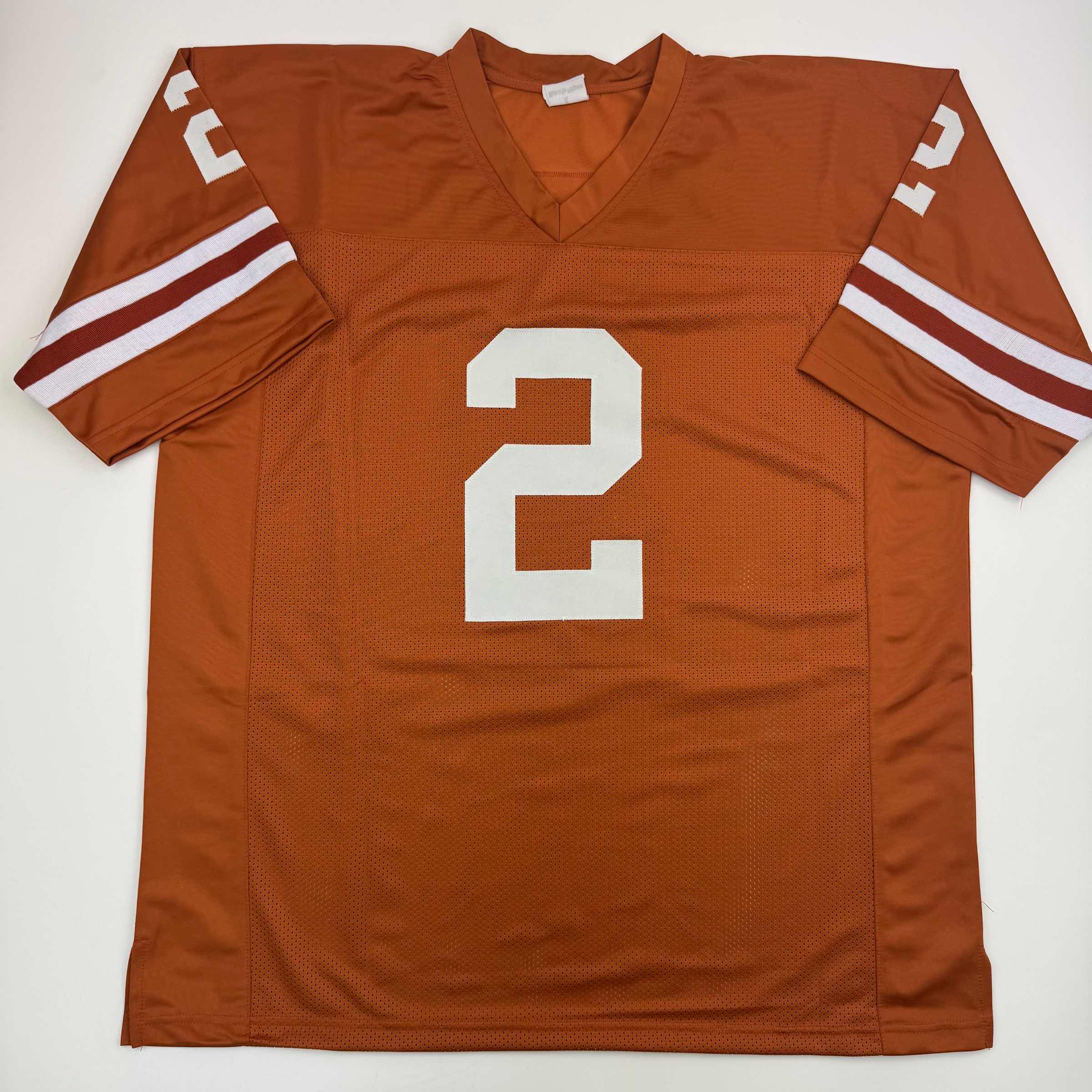 Autographed/Signed Eric Metcalf Texas Orange College Football Jersey Beckett BAS COA