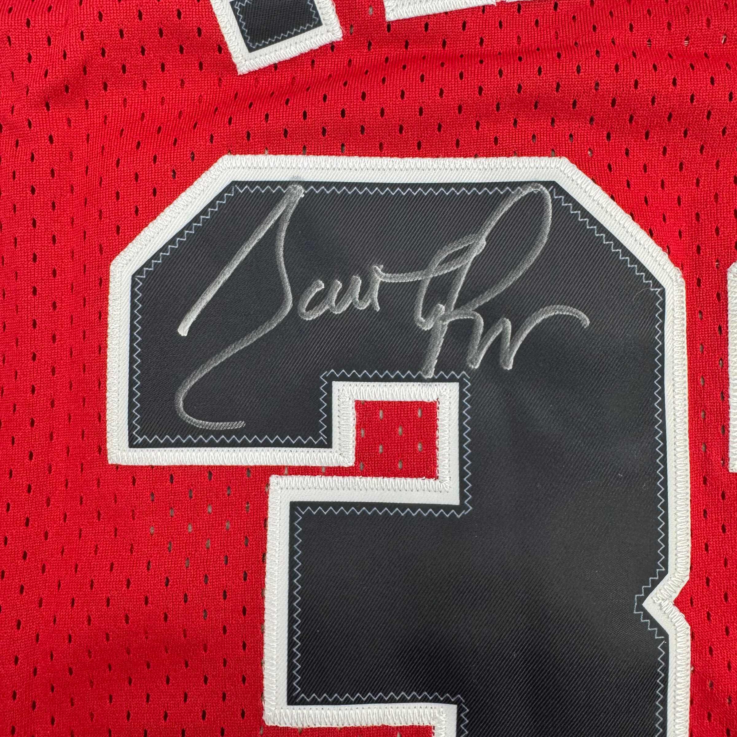 Autographed/Signed Scottie Pippen Chicago Red Basketball Jersey Beckett BSA COA