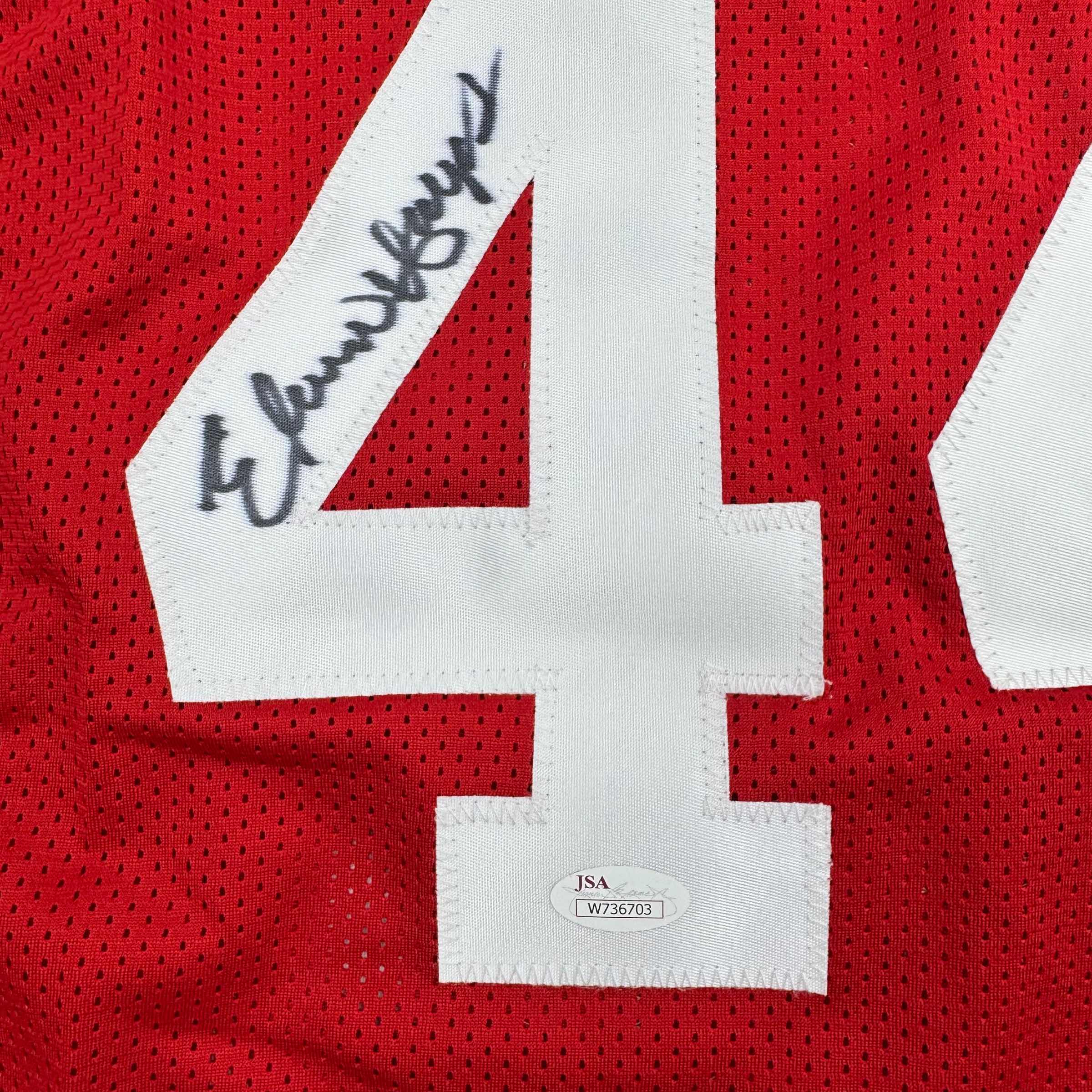 Autographed/Signed Elvin Hayes Houston Red Basketball Jersey JSA COA