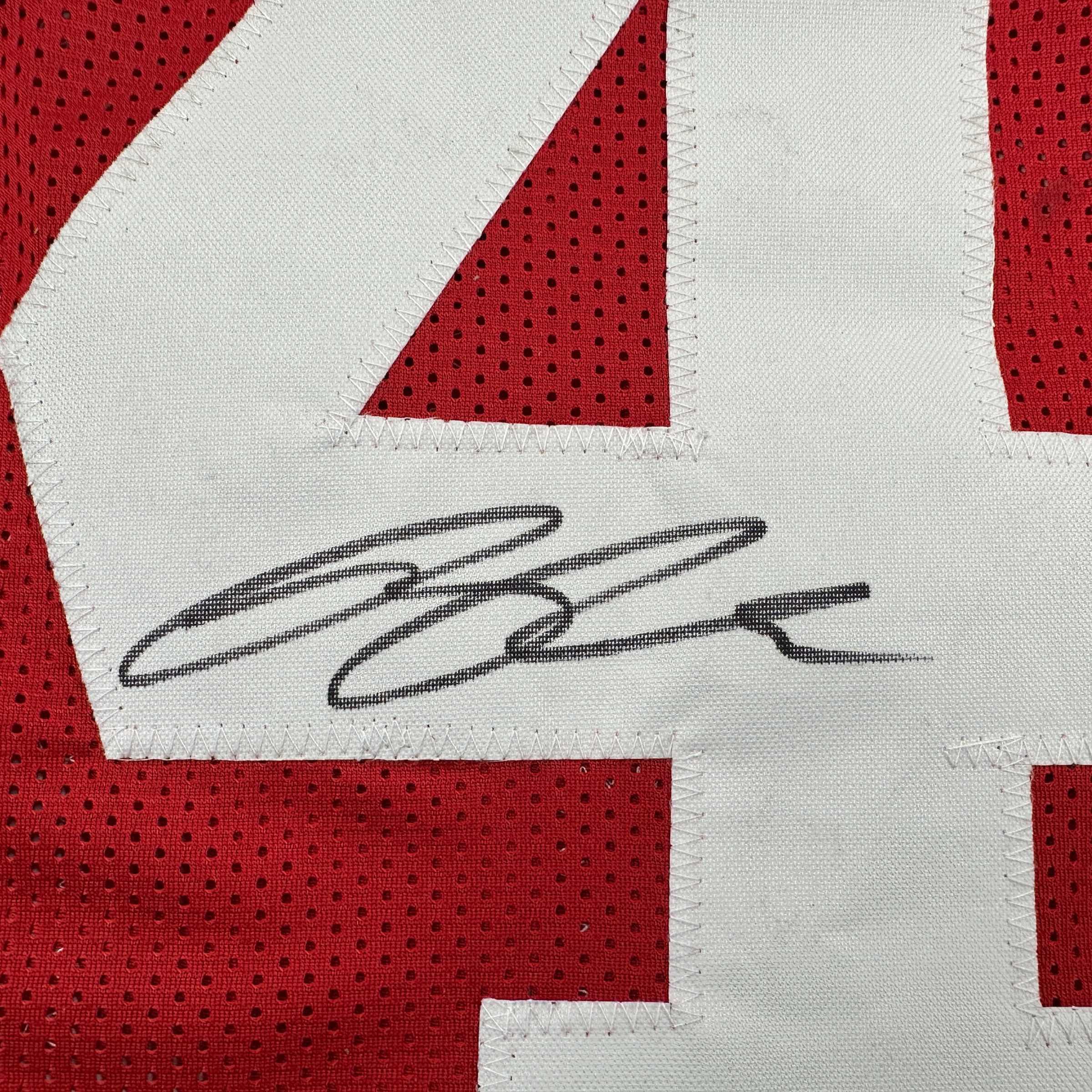 Autographed/Signed Ricky Pearsall San Francisco Red Football Jersey Beckett BAS COA