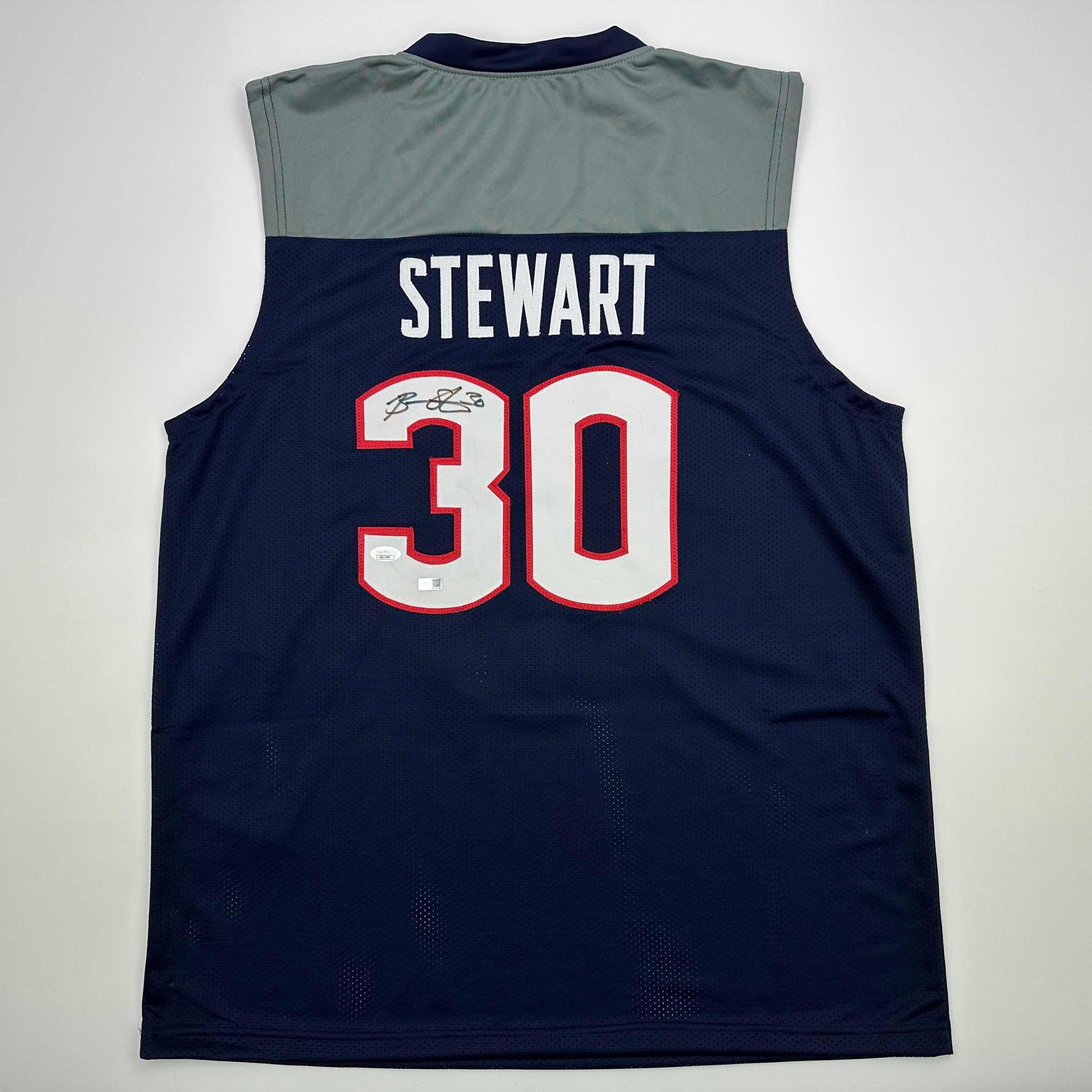 Autographed/Signed Breanna Stewart UConn Connecticut Blue College Basketball Jersey JSA COA