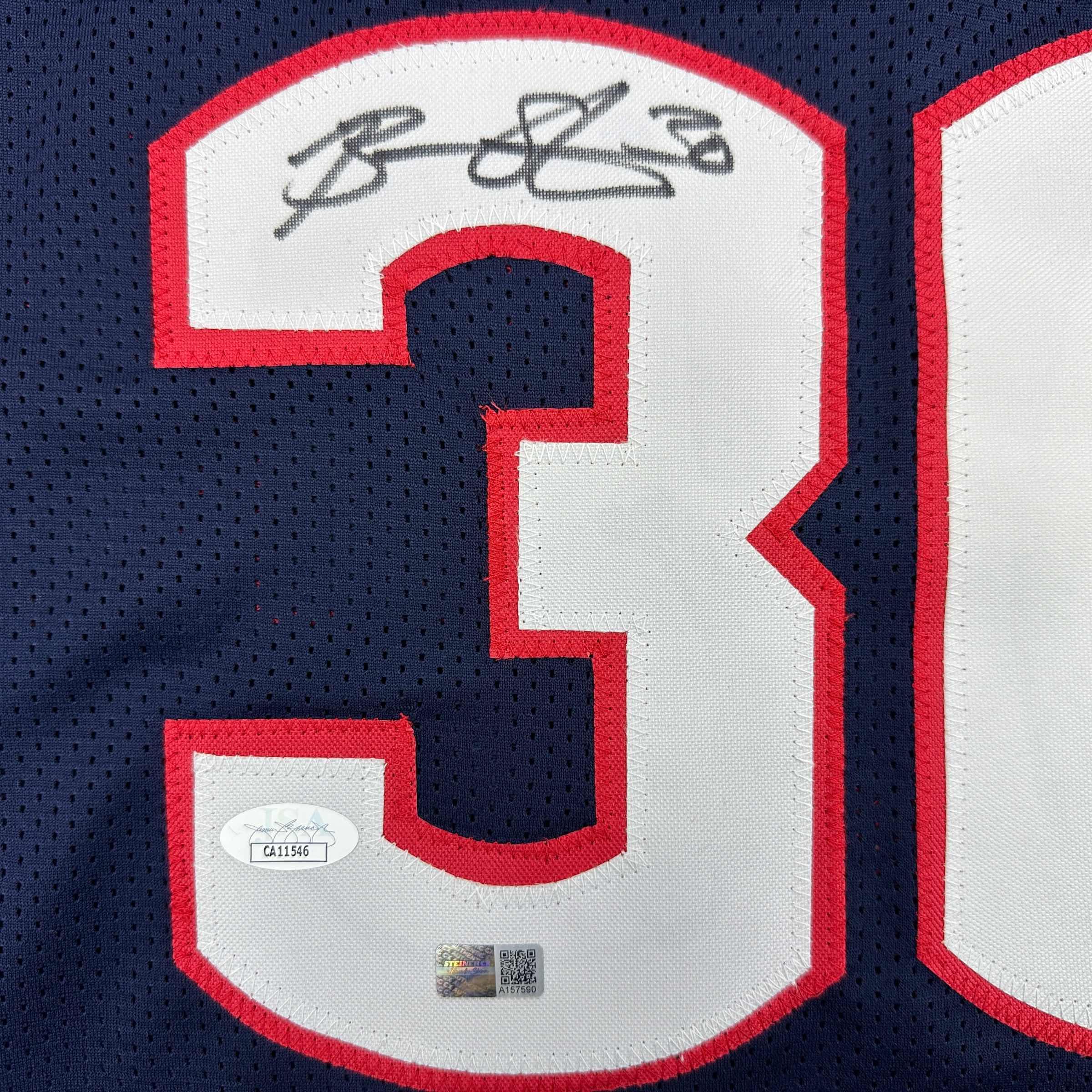 Autographed/Signed Breanna Stewart UConn Connecticut Blue College Basketball Jersey JSA COA