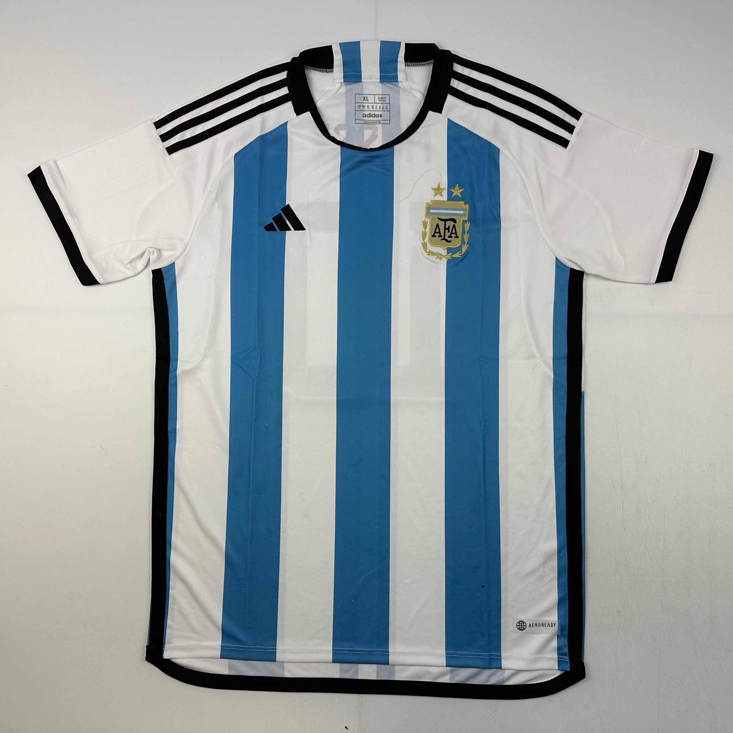 Autographed/Signed Lionel Leo Messi Argentina Blue/White Soccer Jersey Beckett BAS COA/LOA