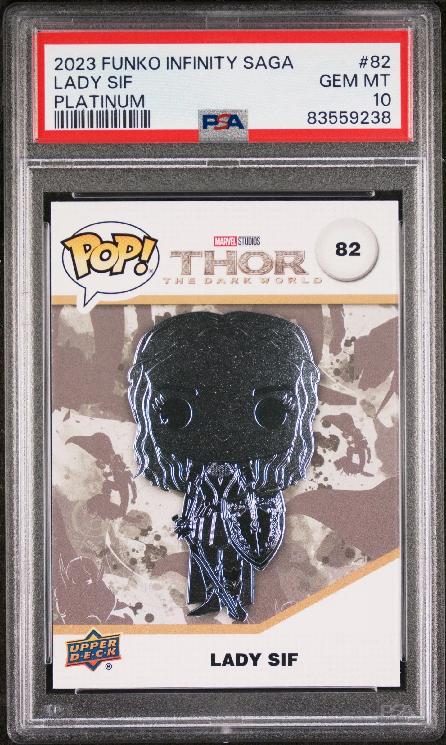 2023 UPPER DECK FUNKO POP MARVEL LADY SIF PLATINUM #82 PSA 10
