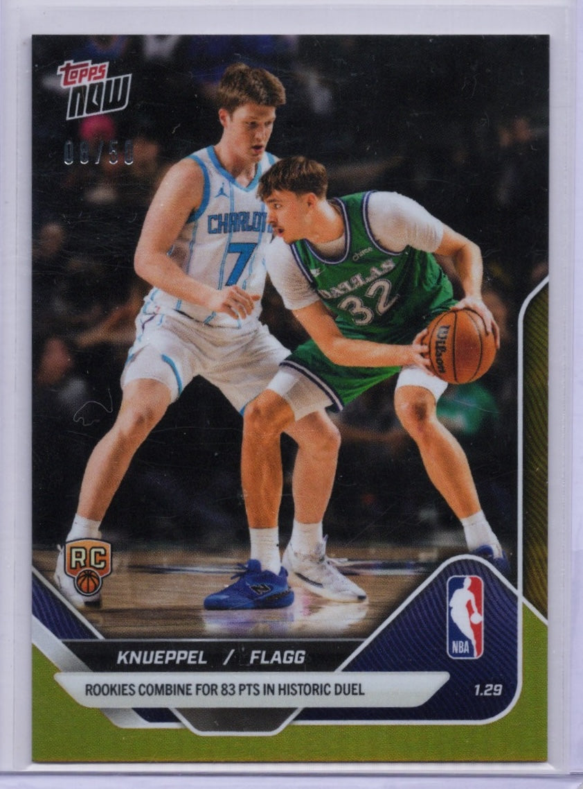 2025 Topps Now Kon Knueppel/Cooper Flagg #152 Gold Foil /50 Rookie RC Basketball Card