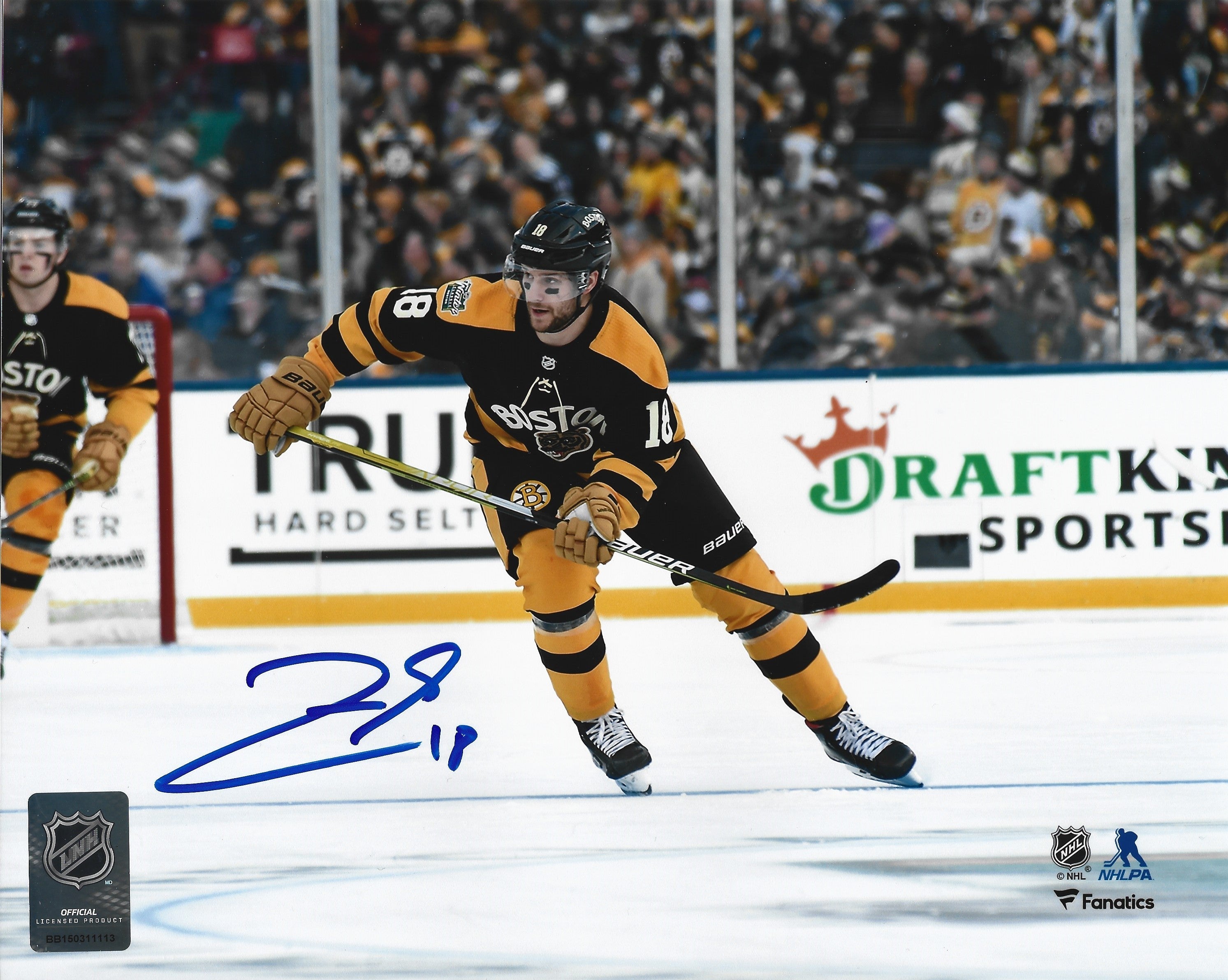 Pavel Zacha 2023 Winter Classic Action Boston Bruins Autographed 8" x 10" Hockey Photo