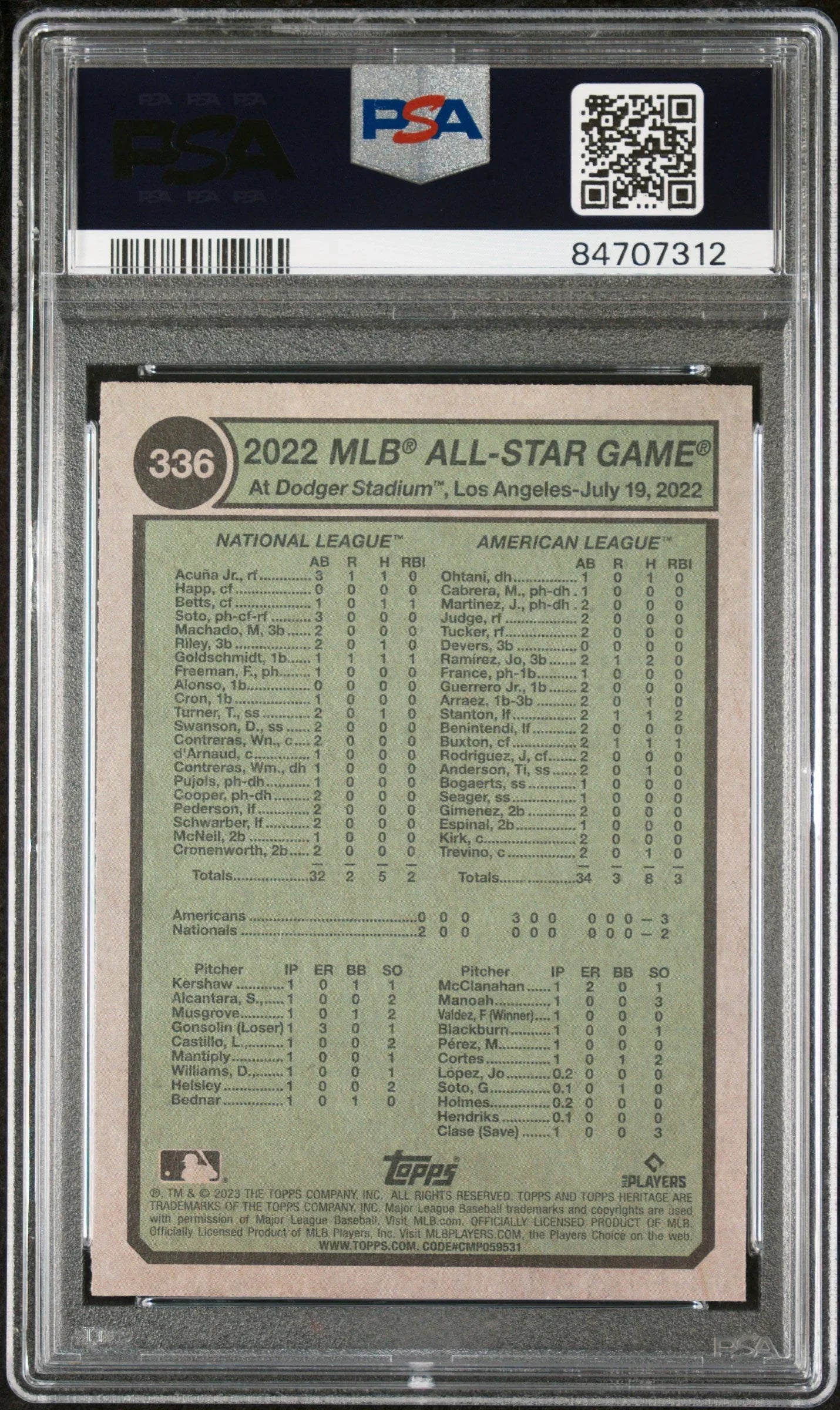 2023 TOPPS HERITAGE ACUNA JR/JUDGE #336 - PSA 10