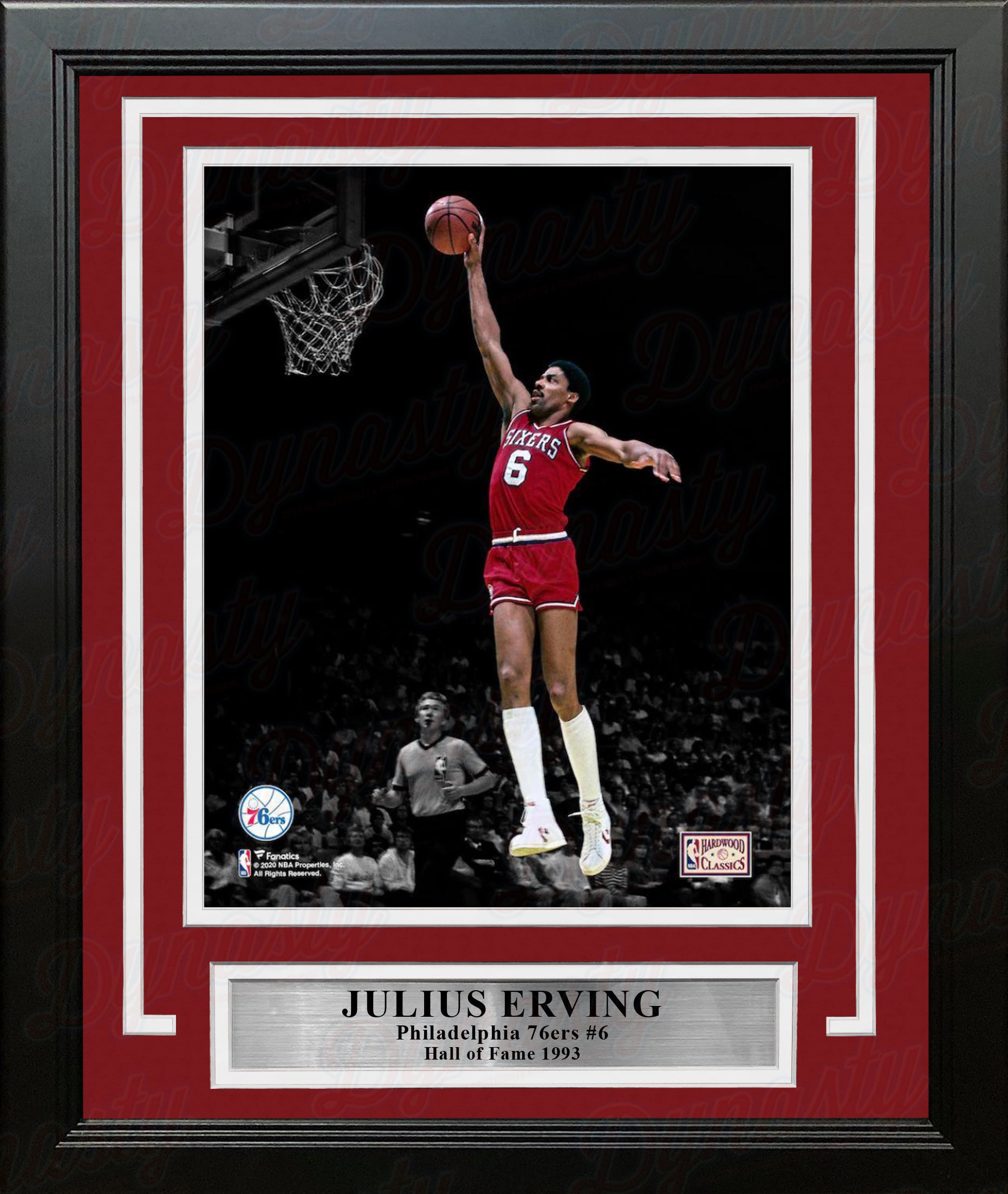 Julius "Dr. J" Erving Blackout Dunk Philadelphia 76ers 8" x 10" Framed Basketball Photo