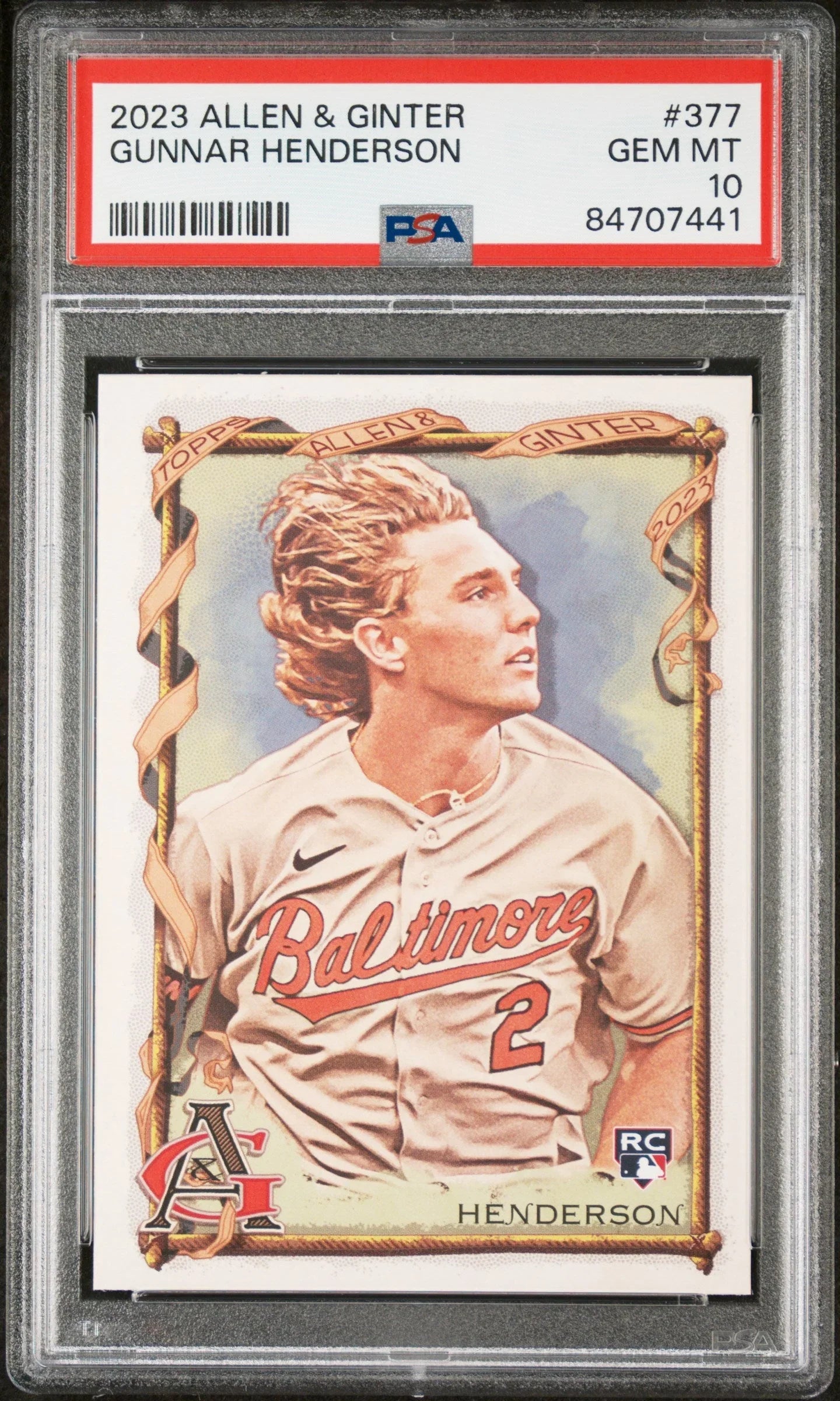 2023 TOPPS ALLEN & GINTER GUNNAR HENDERSON #377 - PSA 10