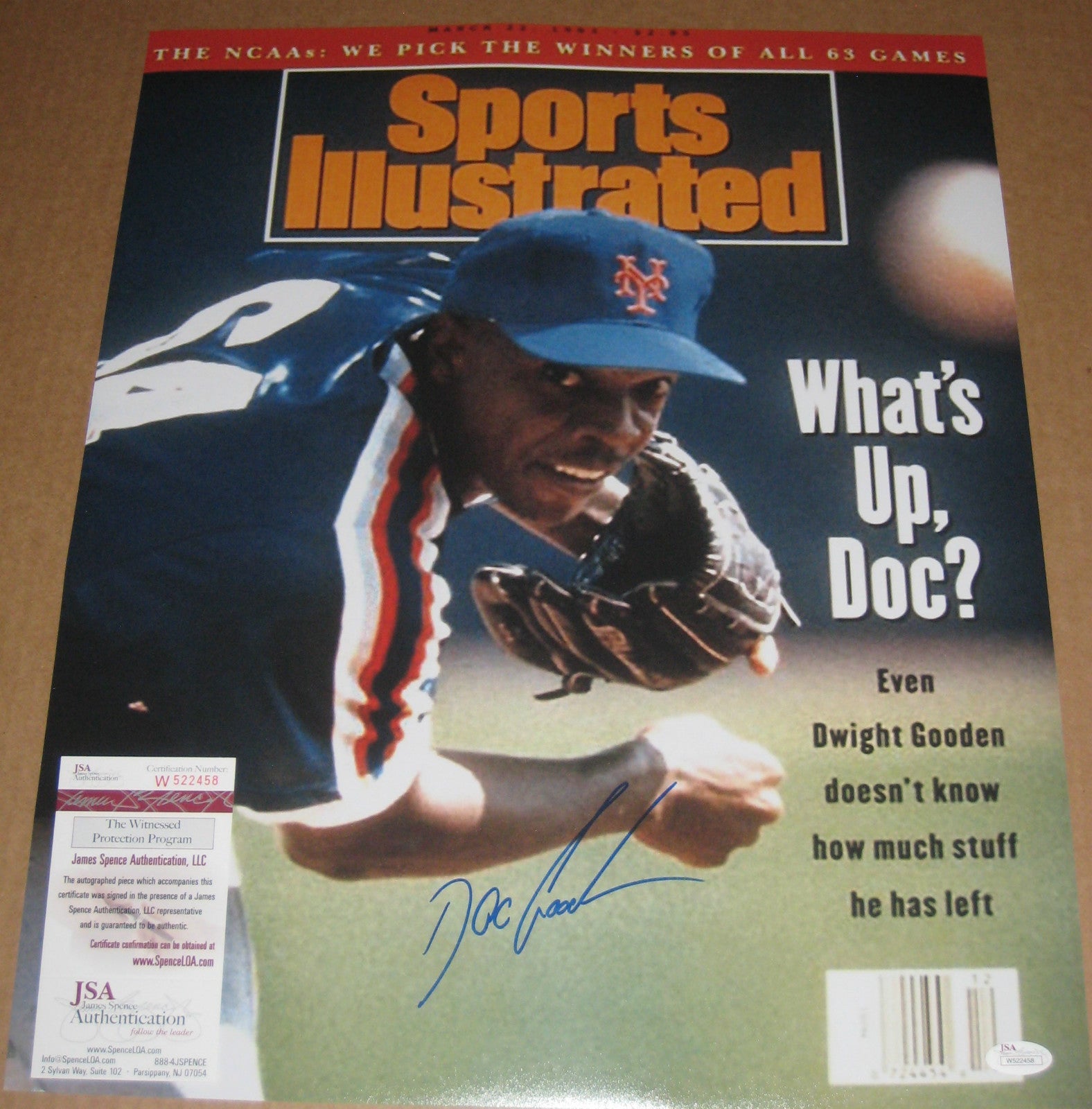 Dwight Gooden Autographed Signed N.Y. Mets S.I. 16X20 Photo Jsa Coa