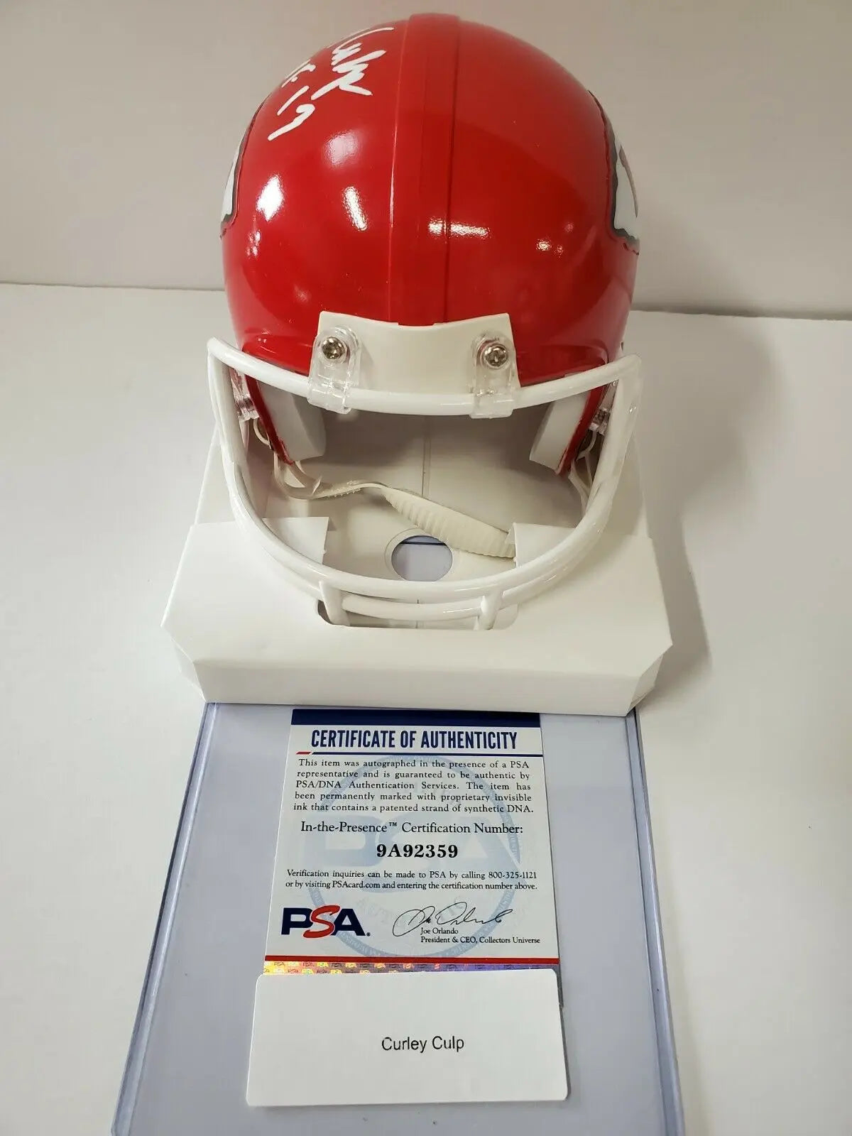 Kansas City Chiefs Curley Culp Autographed Inscribed Mini Helmet Psa Coa