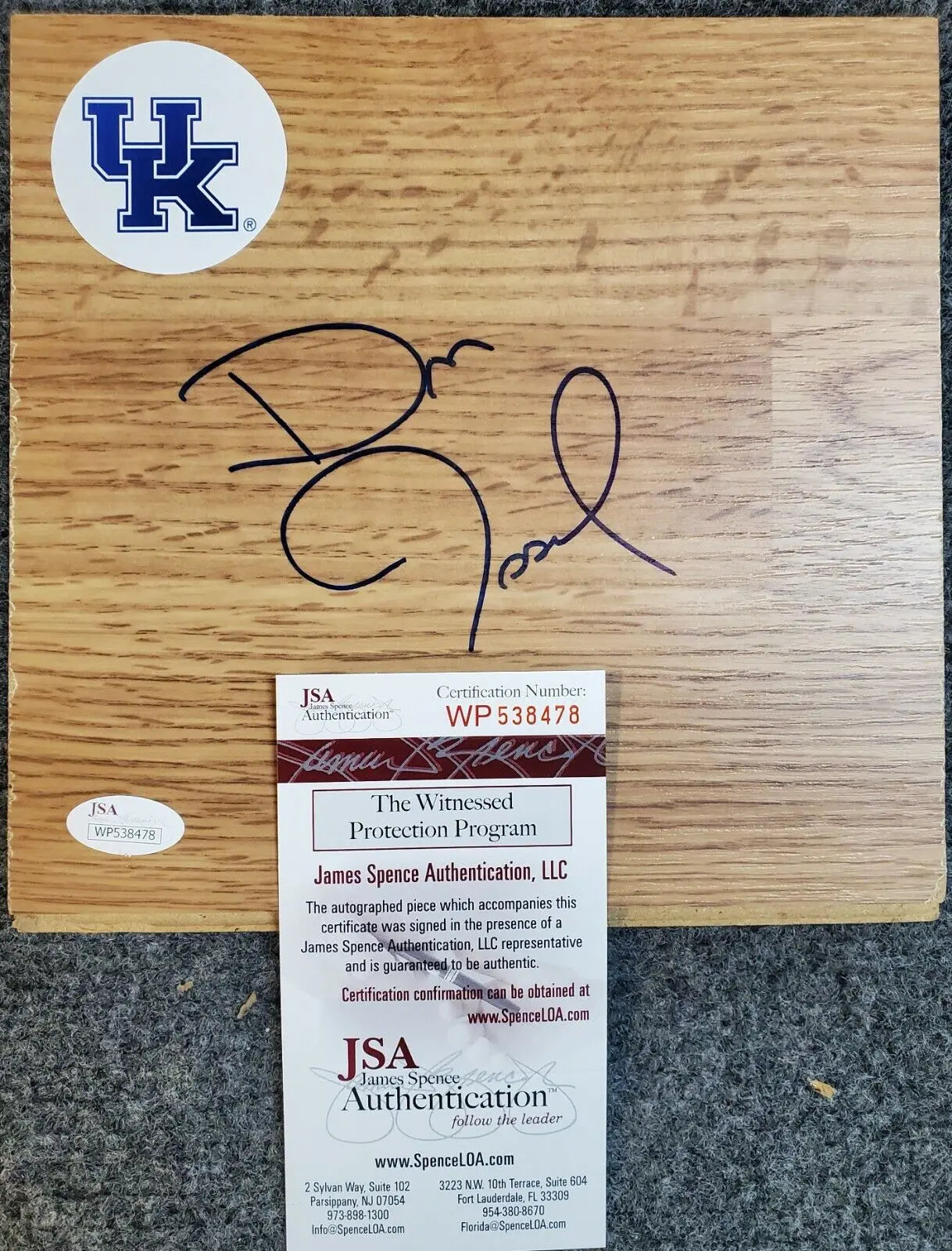 Kentucky Wildcats Dan Issel Autographed Signed Floorboard Jsa Coa