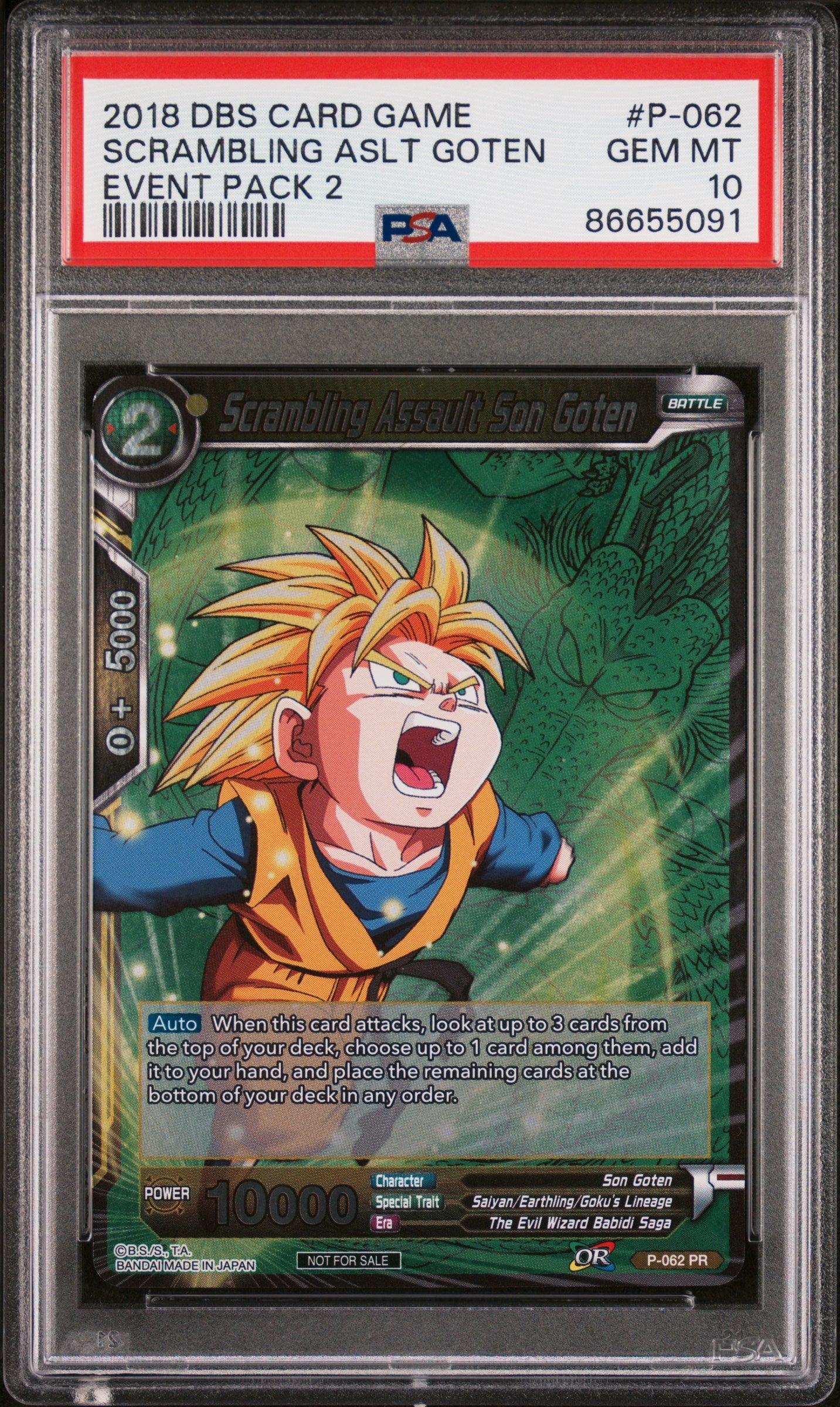 2018 DRAGON BALL SUPER EVENT 2 2018 SCRAMBLING ASLT GOTEN #P-062 - PSA 10