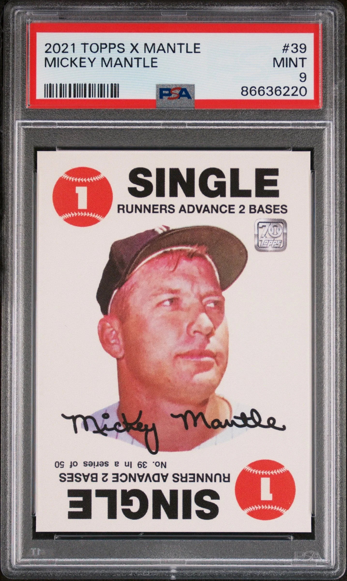 2021 TOPPS X MICKEY MANTLE COLLECTION #39 - PSA 9