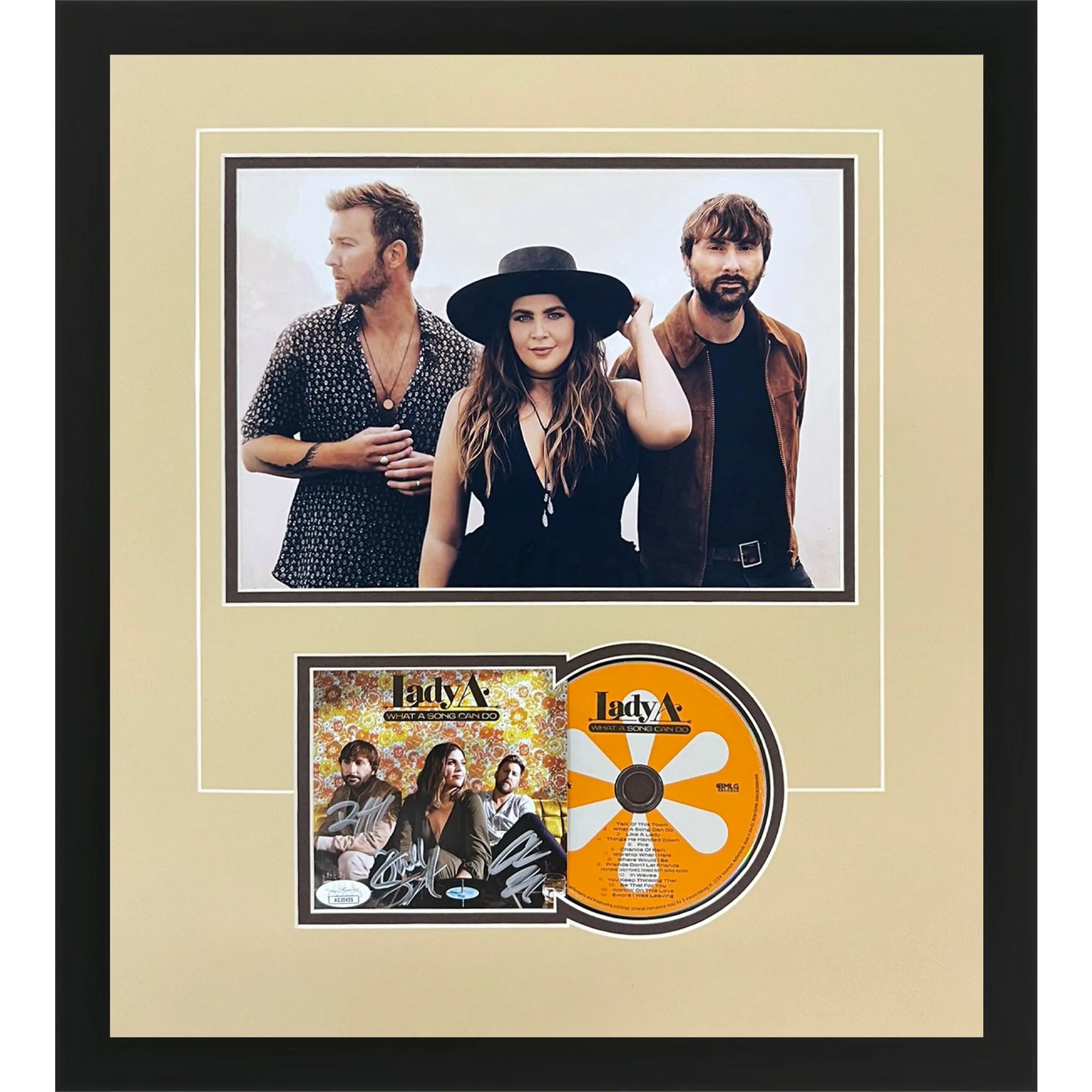 Lady A Autographed What A Song Can Do Deluxe Framed CD and Cover - JSA
