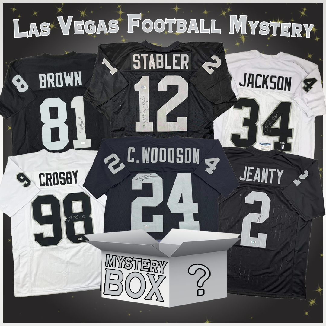 Autographed/Signed Oakland Las Vegas Football Jersey Mystery Box with PSA JSA or Beckett COA