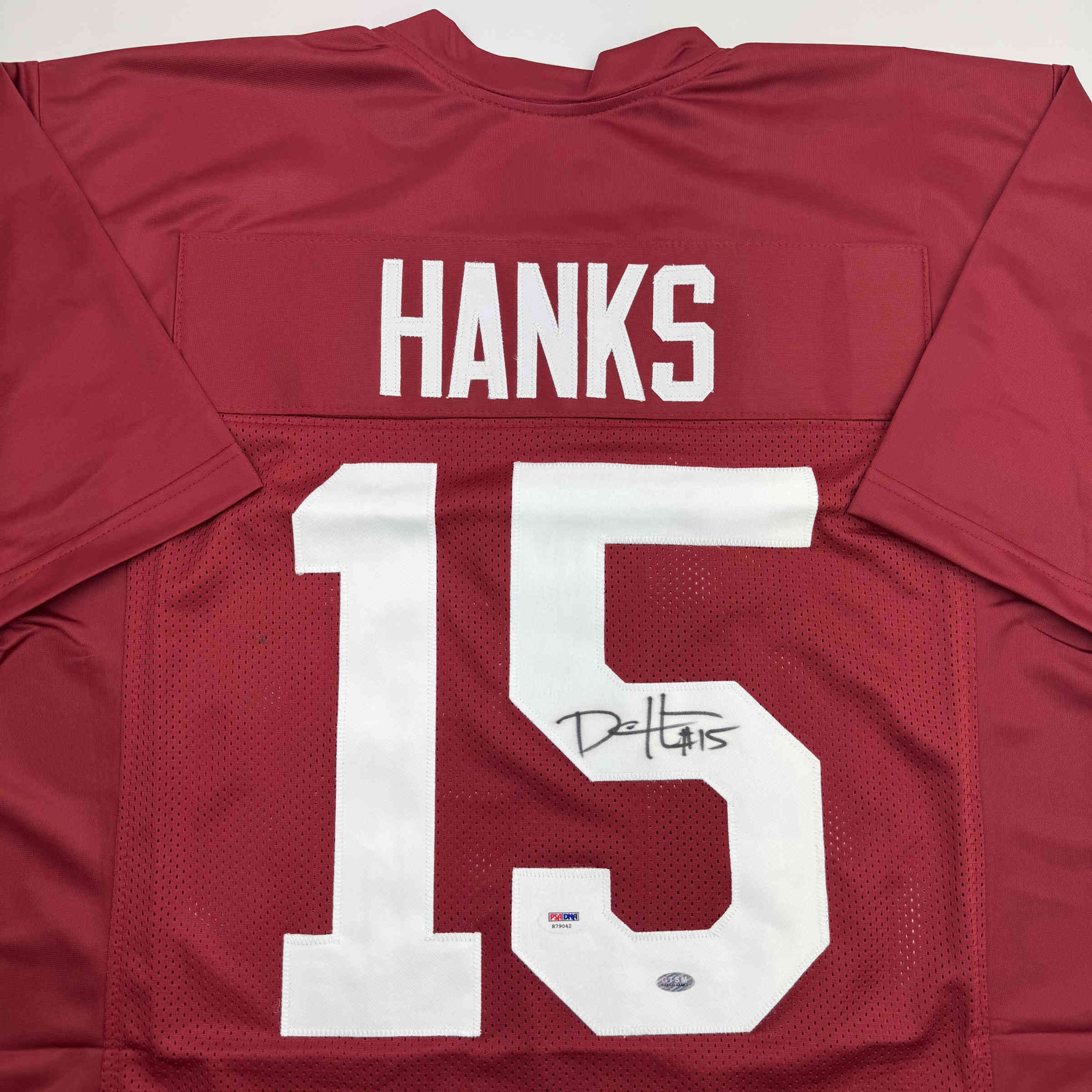 Autographed/Signed Darius Hanks Alabama Red College Football Jersey PSA COA