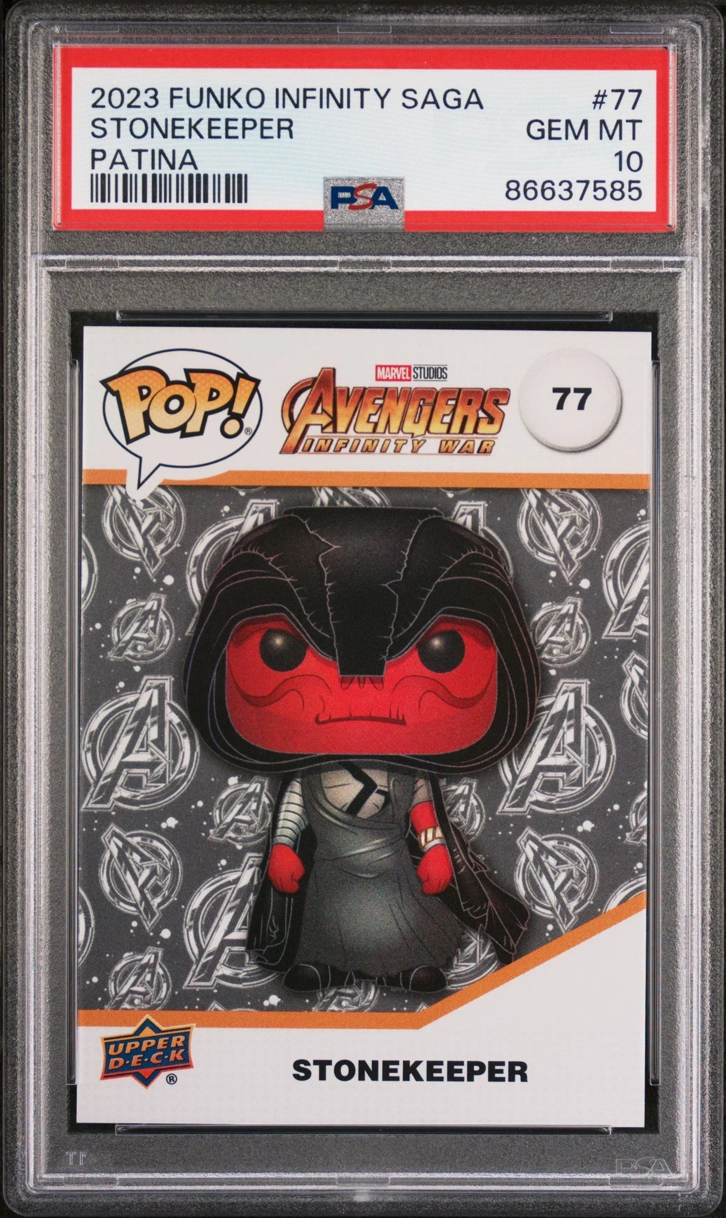 2023 UPPER DECK FUNKO POP MARVEL STONEKEEPER PATINA #77 PSA 10