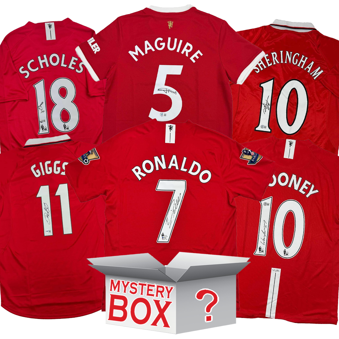 Manchester United Autographed/Signed Soccer Jersey Mystery Box with PSA JSA or Beckett COA
