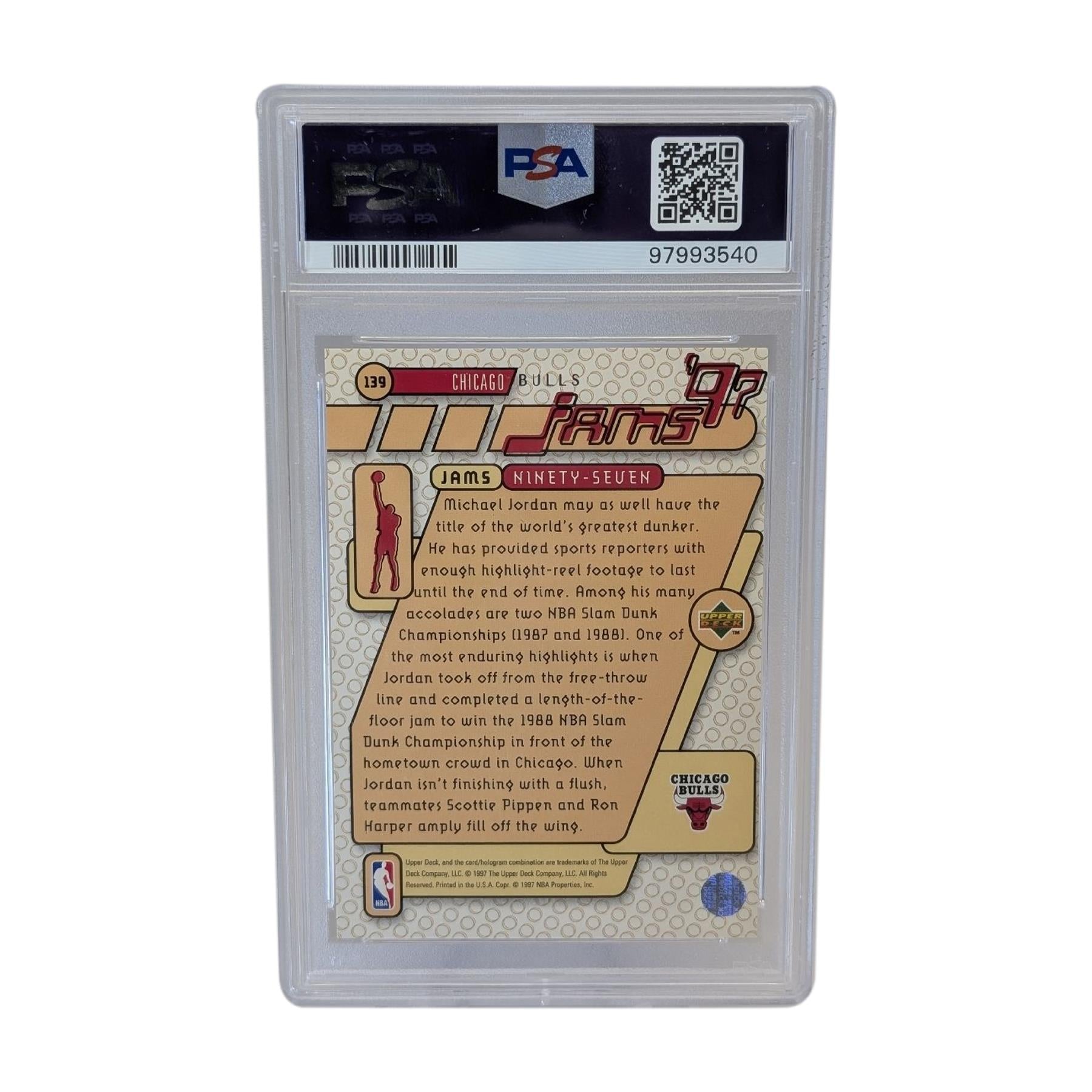 1997 Upper Deck Michael Jordan #139 Chicago Bulls PSA 8 NM-MT