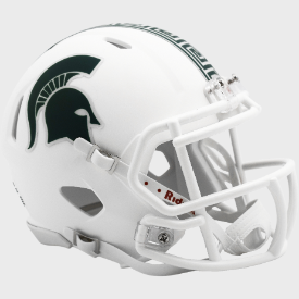 Michigan State Spartans NCAA Mini Speed Football Helmet 2023 Matte White - NCAA