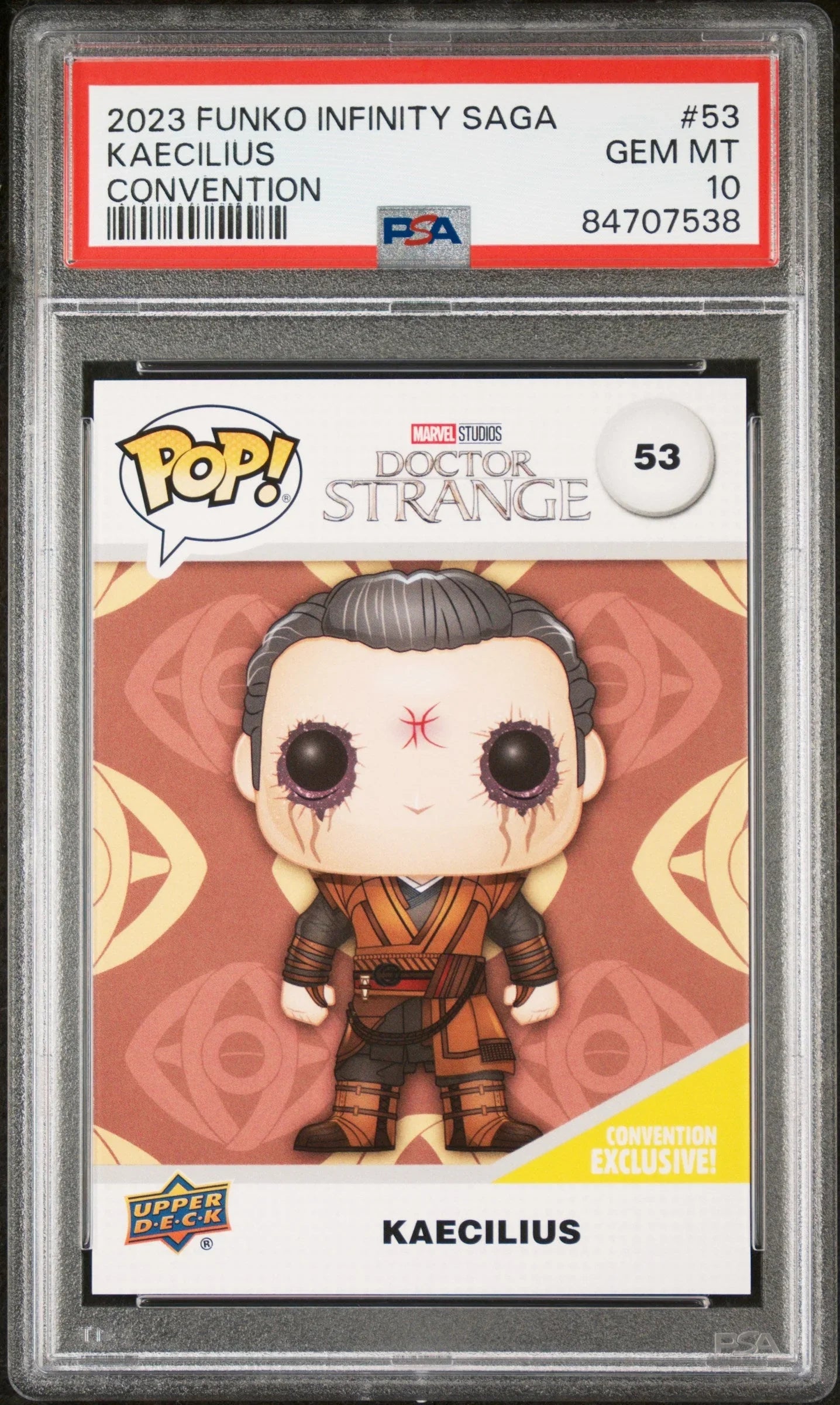 2023 UPPER DECK FUNKO POP MARVEL KAECILIUS CONVENTION #53 PSA 10