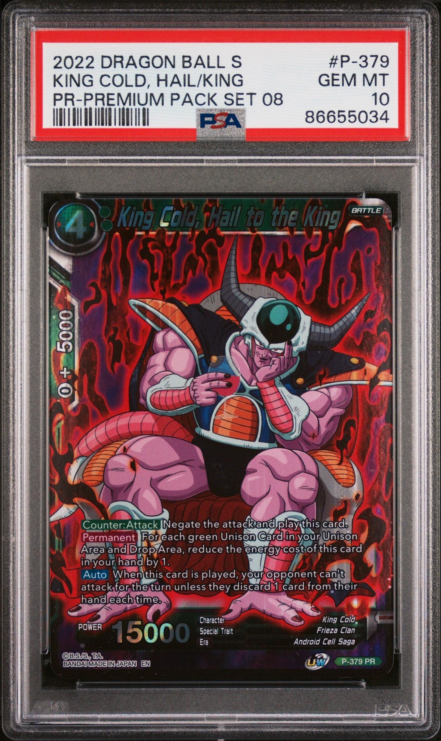 2022 DRAGON BALL SUPER KING COLD, HAIL/KING #P-379 - PSA 10