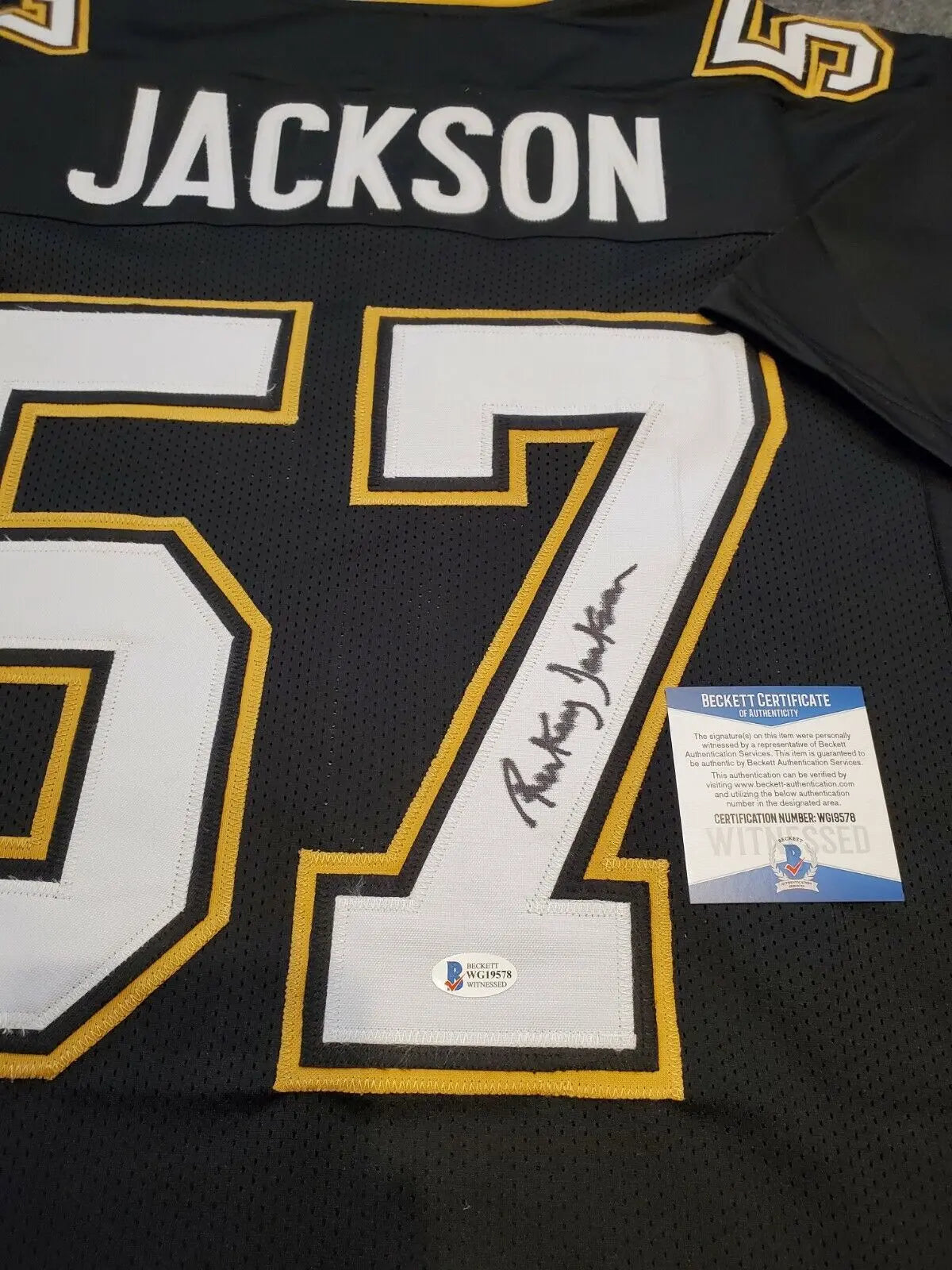 New Orleans Saints Rickey Jackson Autographed Signed Jersey Beckett Coa