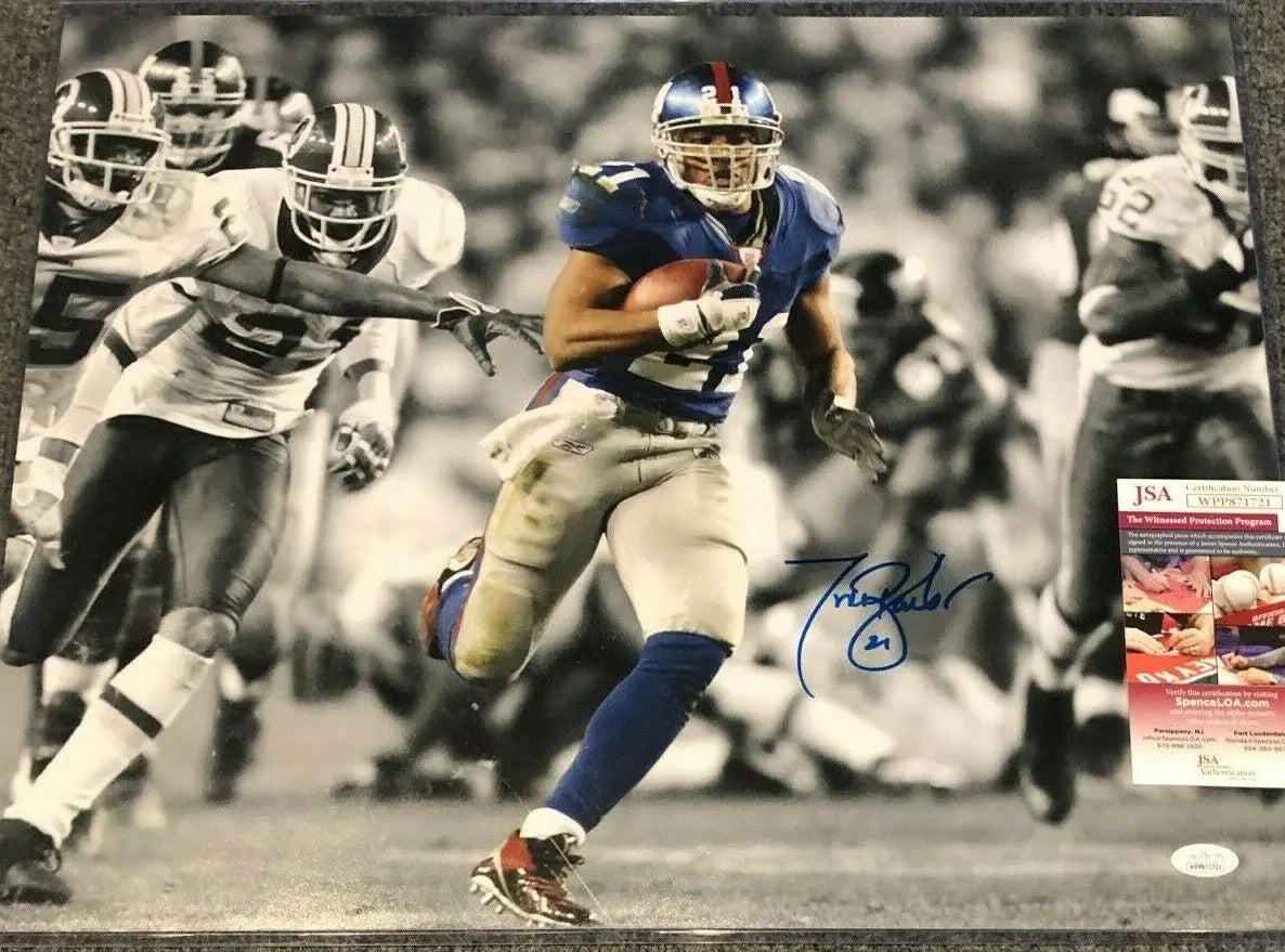 New York Giants Tiki Barber Autographed Signed 16X20 Photo Jsa Coa