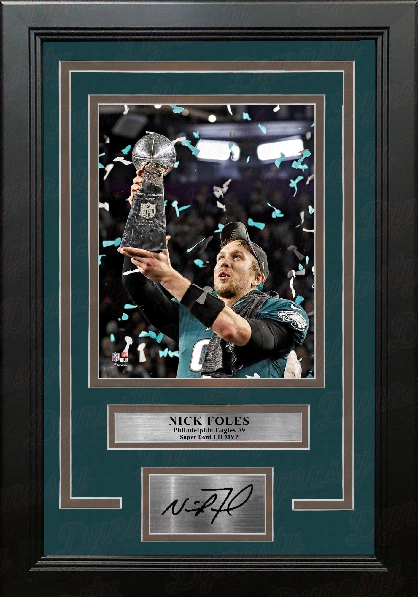 Nick Foles Trophy Philadelphia Eagles Super Bowl Champions 8x10 Framed Photo with Engraved Autograph