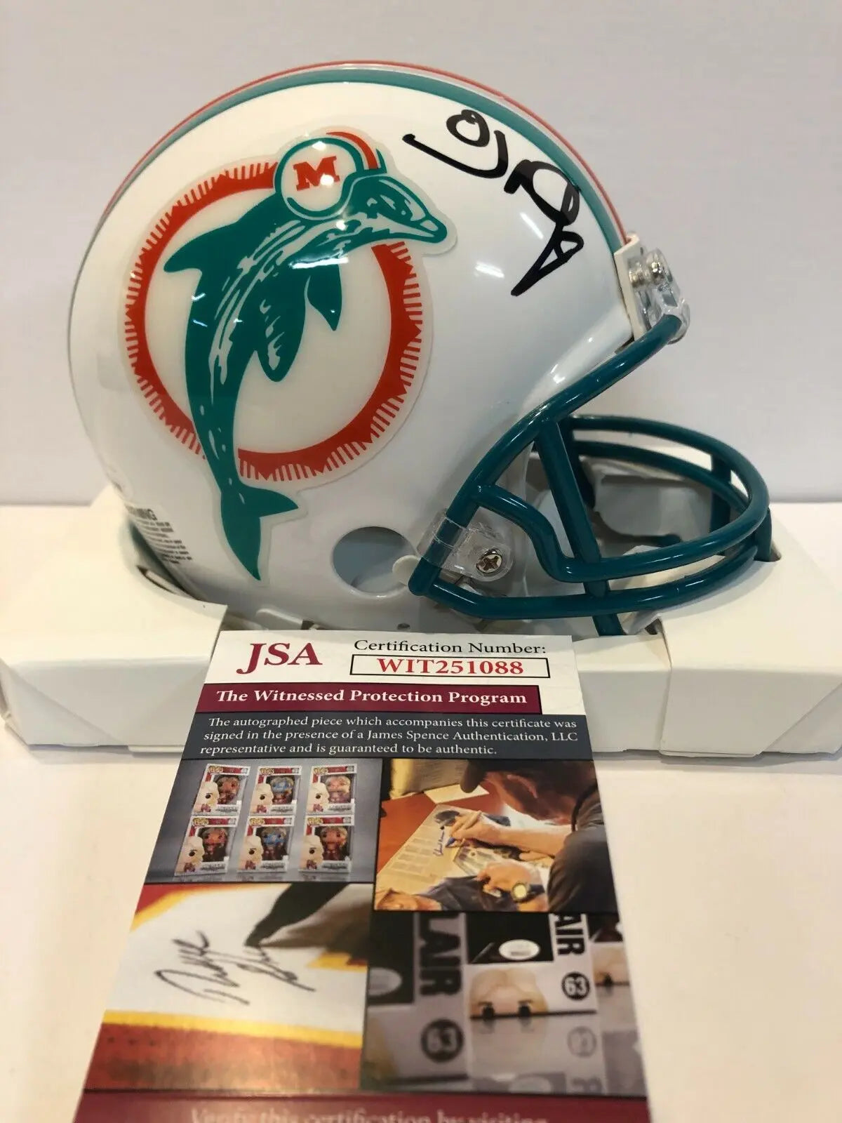 Oj Mcduffie Autographed Signed Miami Dolphins Mini Helmet Jsa Coa