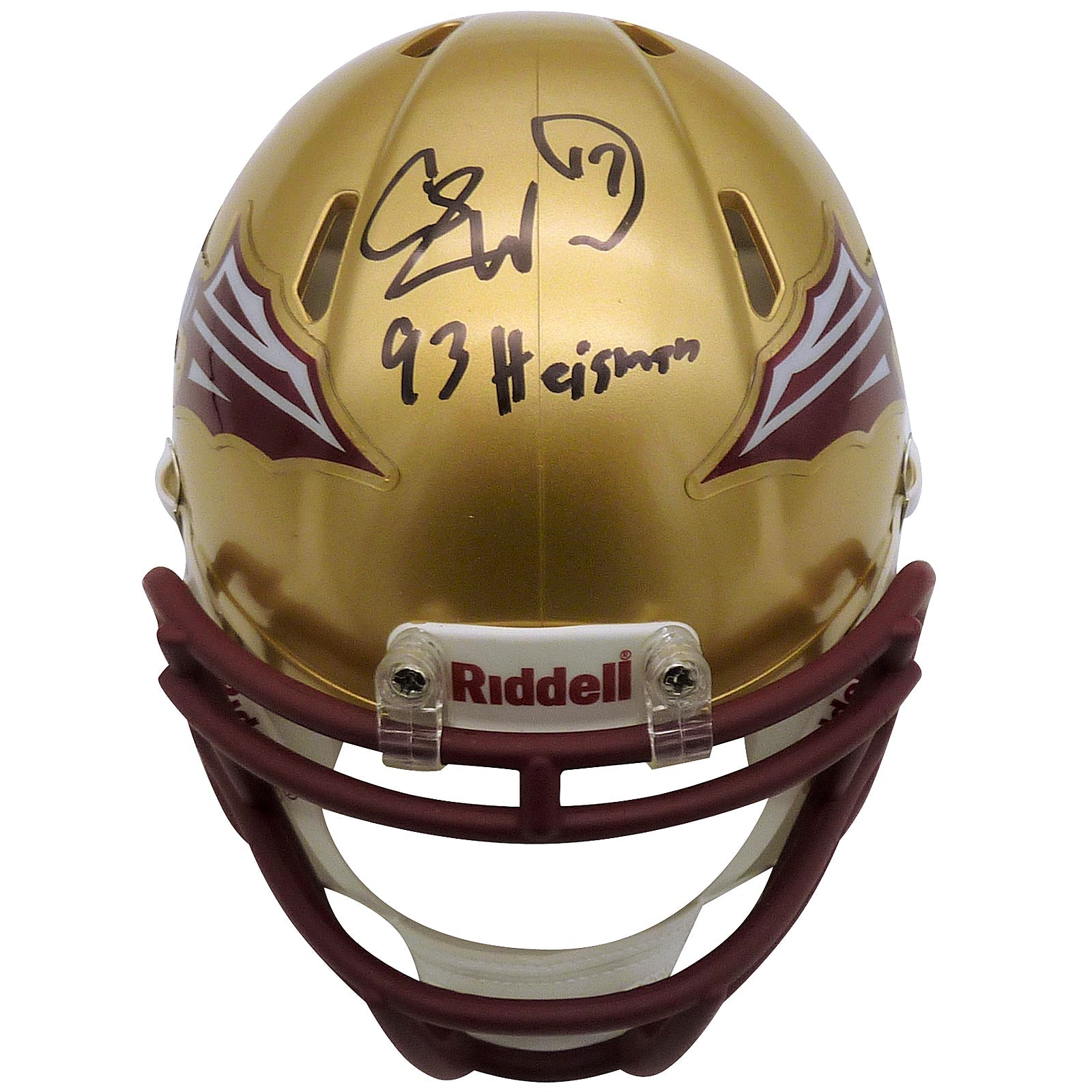 Charlie Ward Autographed Florida State FSU Seminoles Mini Helmet w/ "93 Heisman"