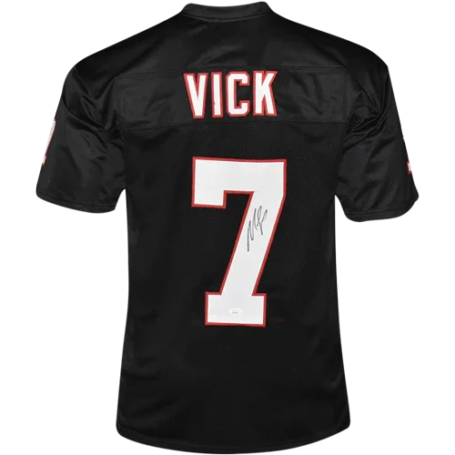 Michael Vick Autographed Atlanta (Black #7) Custom Jersey - JSA