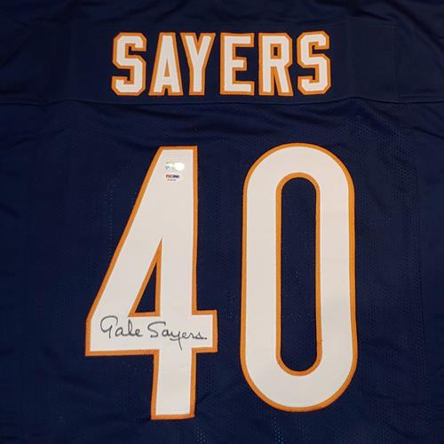 Gale Sayers Autographed Chicago Bears (Blue #40) Custom Jersey - JSA
