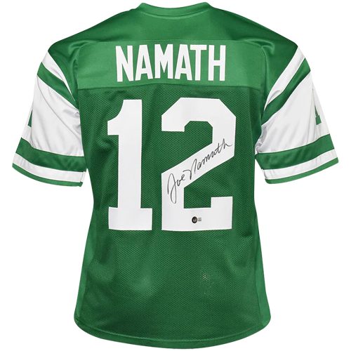 Joe Namath Autographed New York Jets (Green #12) Jersey - Beckett