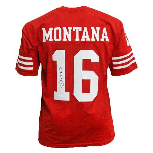 Joe Montana Autographed San Francisco 49ers (Red #16) Custom Jersey - JSA