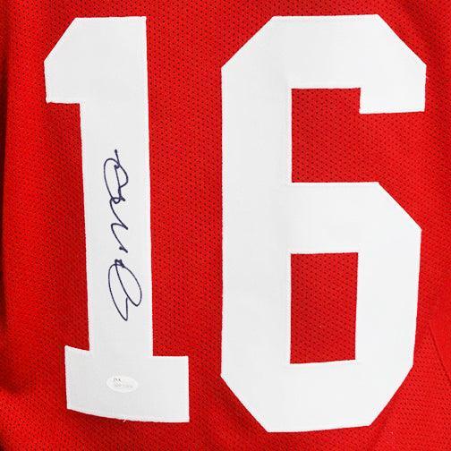 Joe Montana Autographed San Francisco 49ers (Red #16) Custom Jersey - JSA